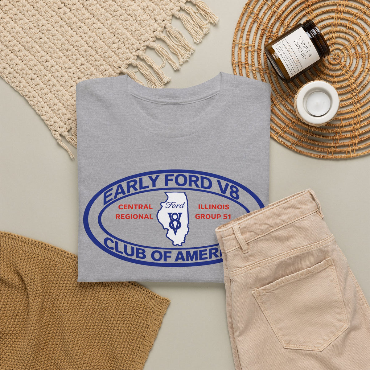 Early Ford V8 Club of America Unisex Heavy Cotton Tee