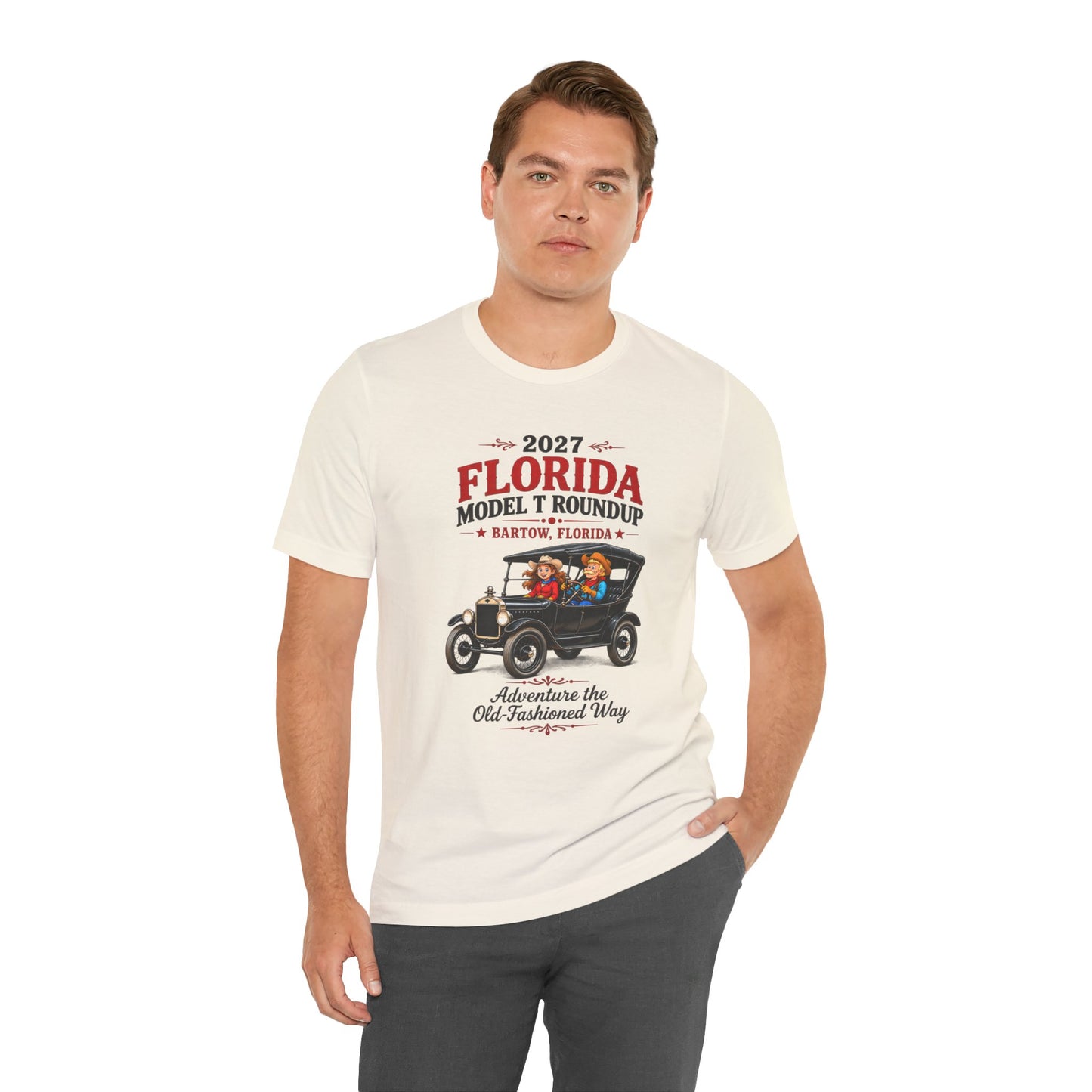 Florida Model T Roundup 2027 Soft-Style T-Shirt — Front Graphic