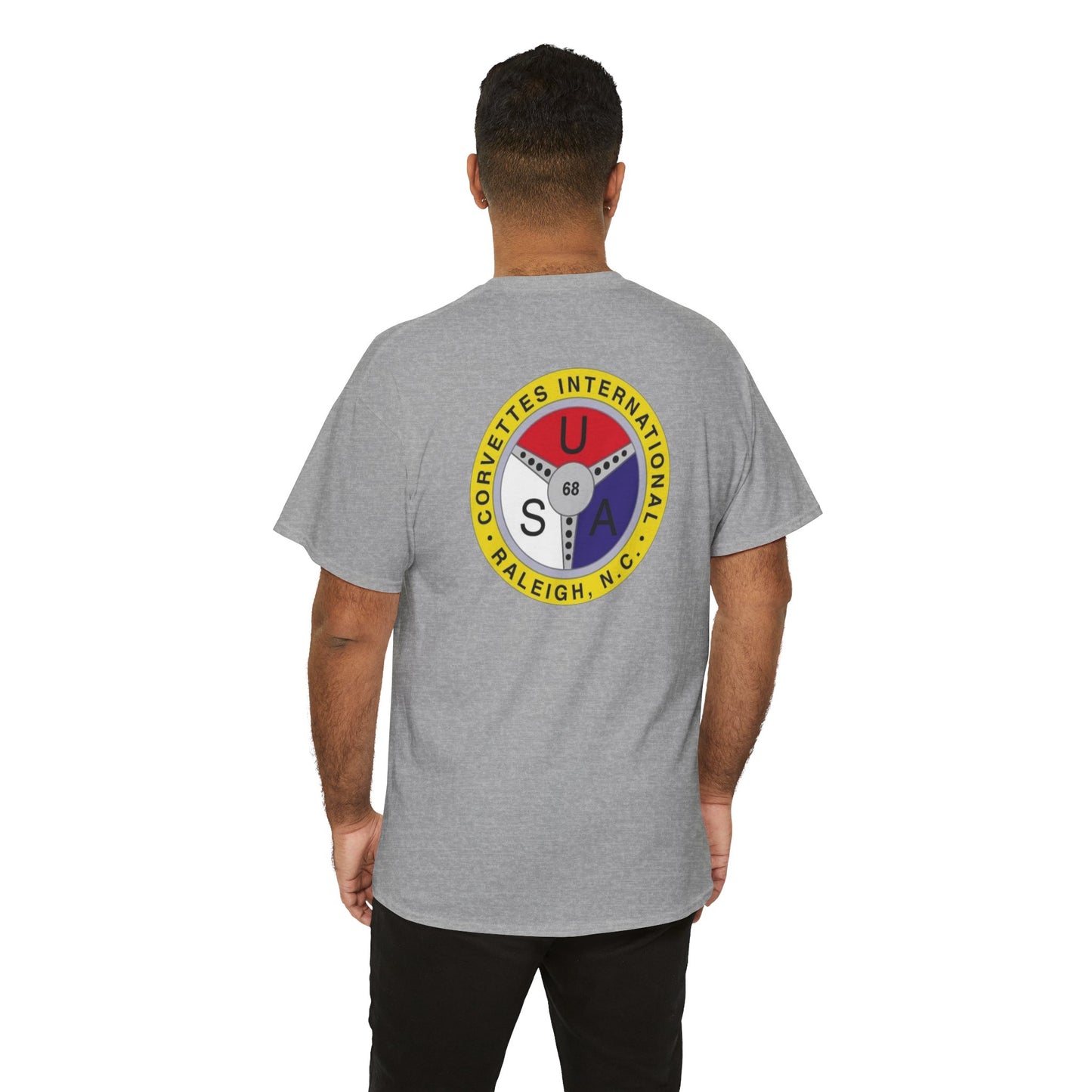 Cornettes International Raleigh Front and Back Logos — Unisex Heavy Cotton Tee