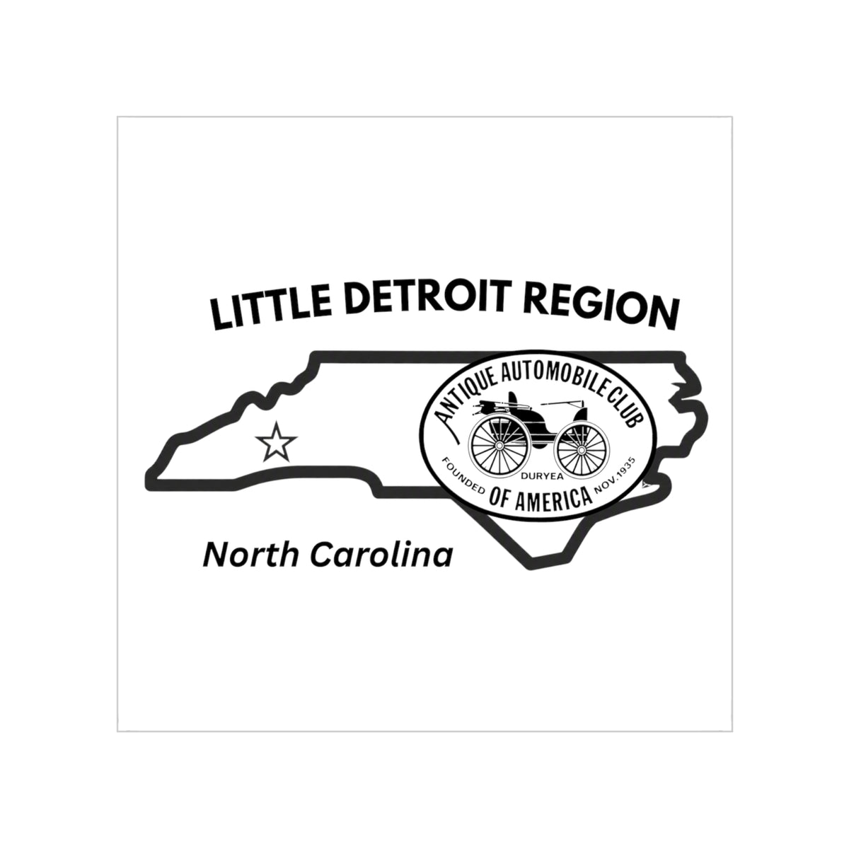 Little Detroit Region AACA Transparent Outdoor Sticker — Great for Windshields!