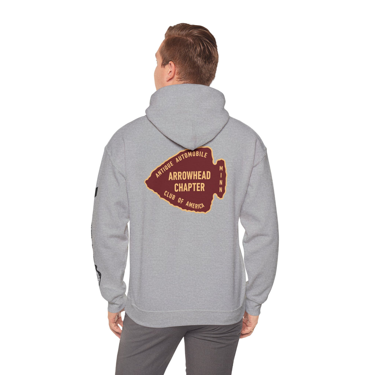 Arrowhead Chapter AACA Hoodie — "I'd Rather be Under the Hood" plus Sleeve and Back Images
