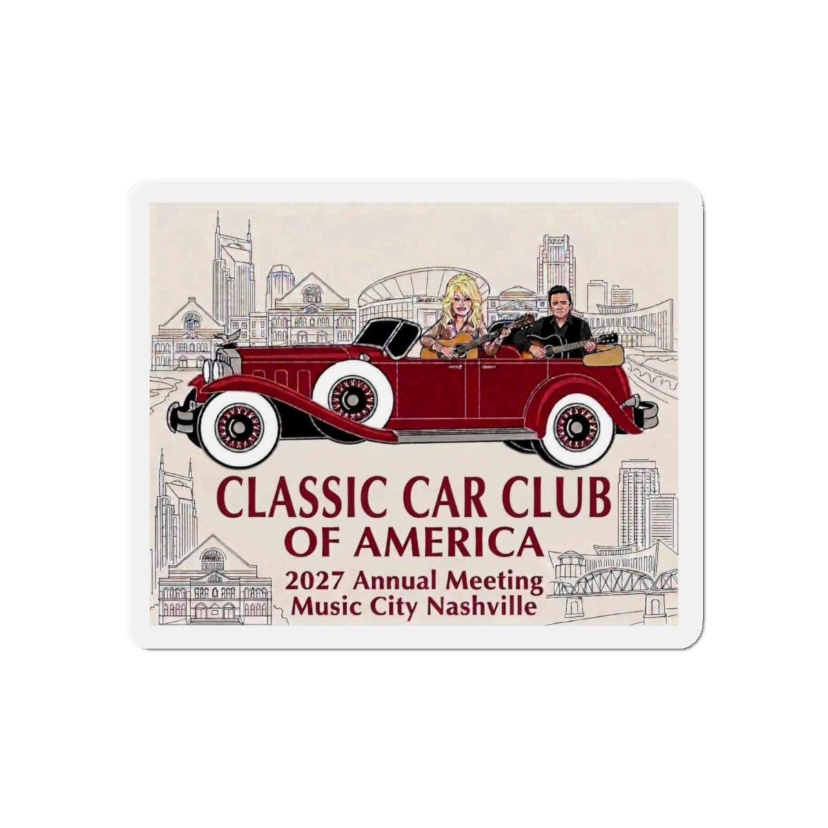 Classic Car Club of America 2027 Nashville Die-Cut Magnet