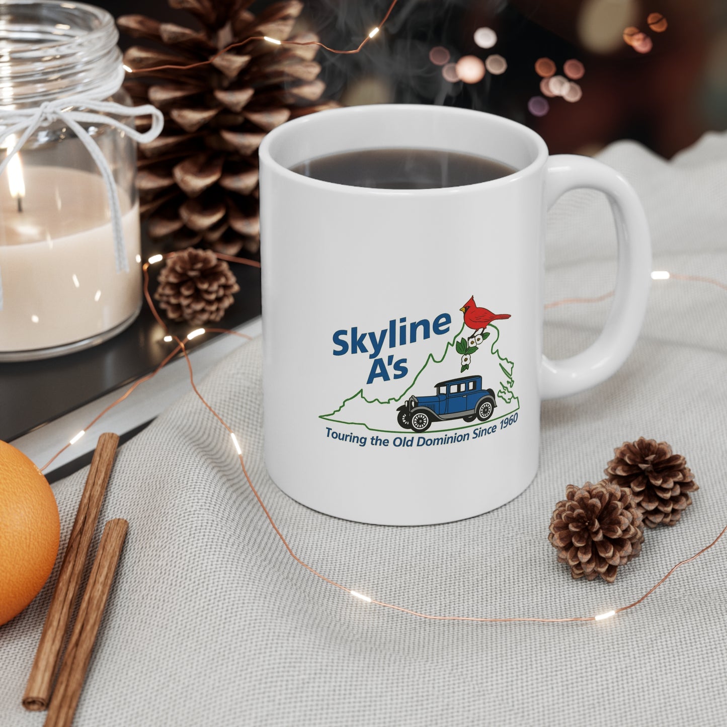Skyline A's Classic Car Mug — 'Touring the Old Dominion Since 1960' 11oz