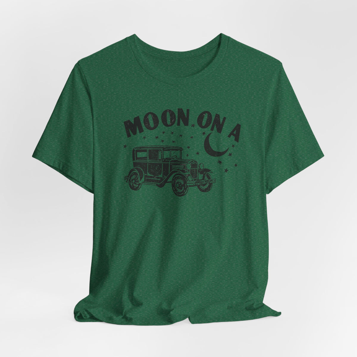 Moon On A Vintage Car T-Shirt — Retro Moon Graphic Tee