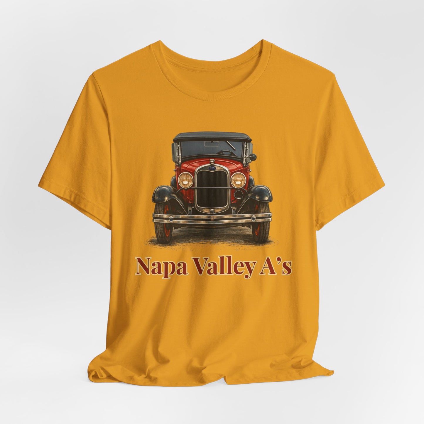 Napa Valley A's Red Vintage Car T-Shirt — Napa Valley A's Classic Automobile Tee