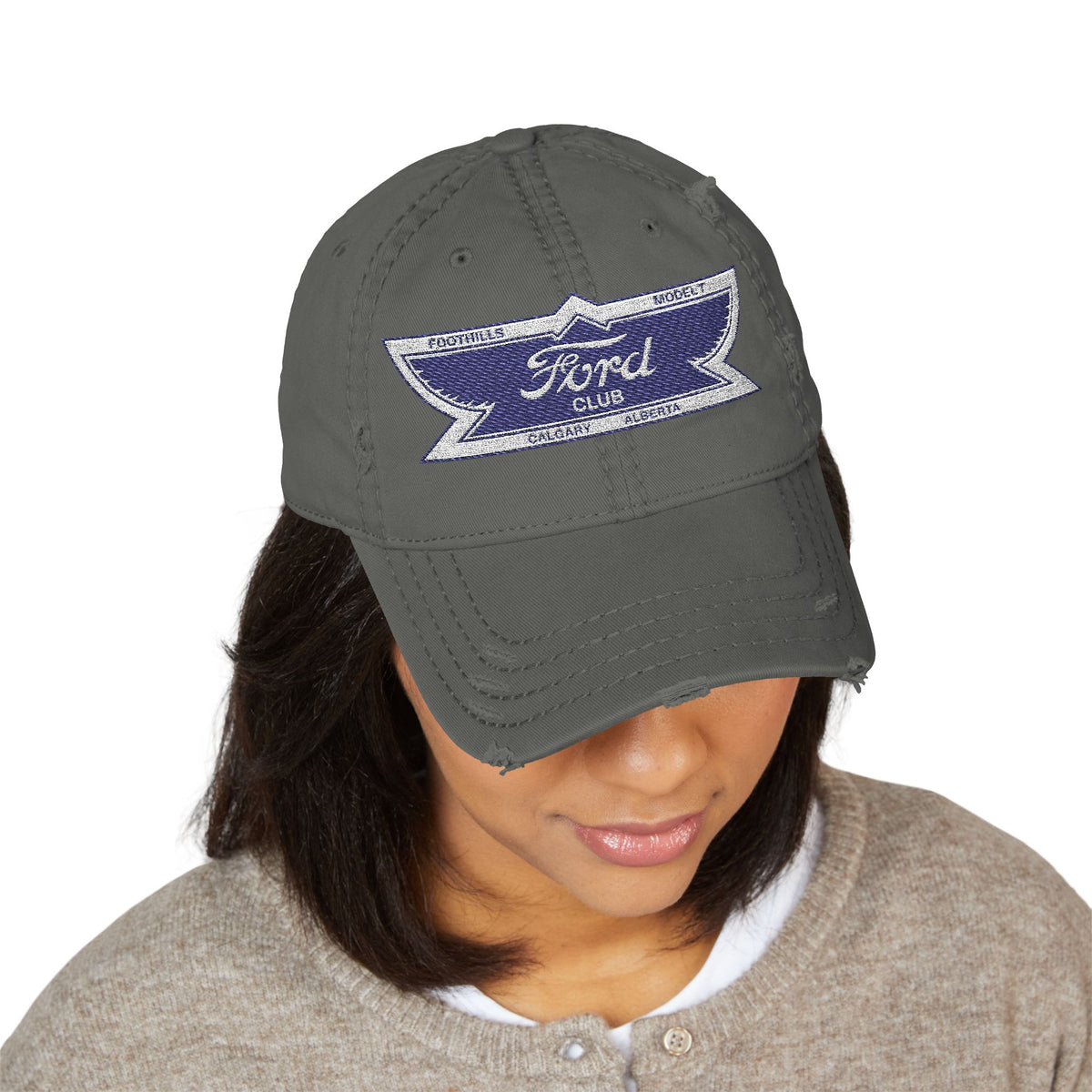 Foothills Model T Club Distressed Embroidered Dad Hat