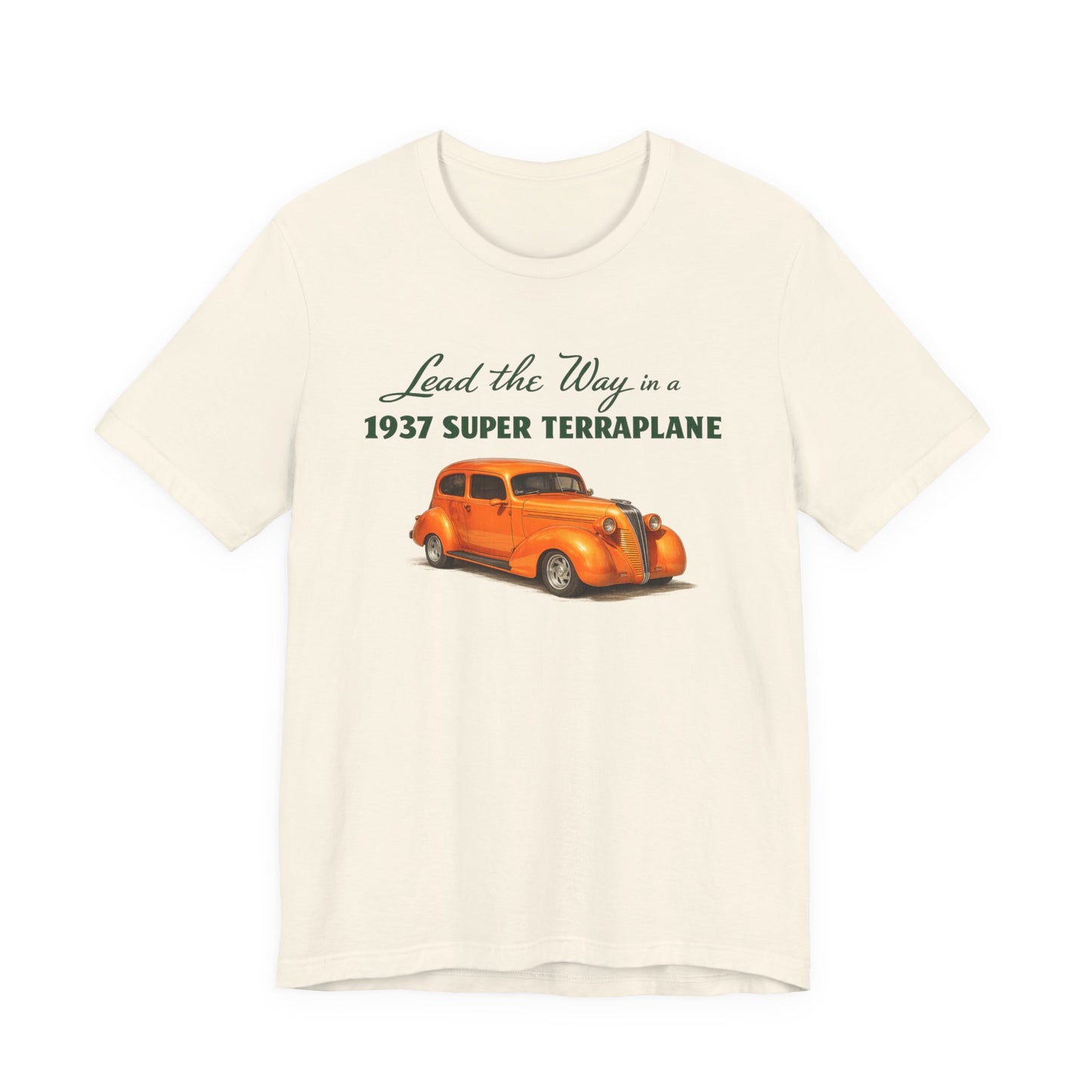 1937 Hudson Super Terraplane Vintage Car Tee – "Lead the Way" Classic Auto Unisex Jersey Short Sleeve T‑Shirt