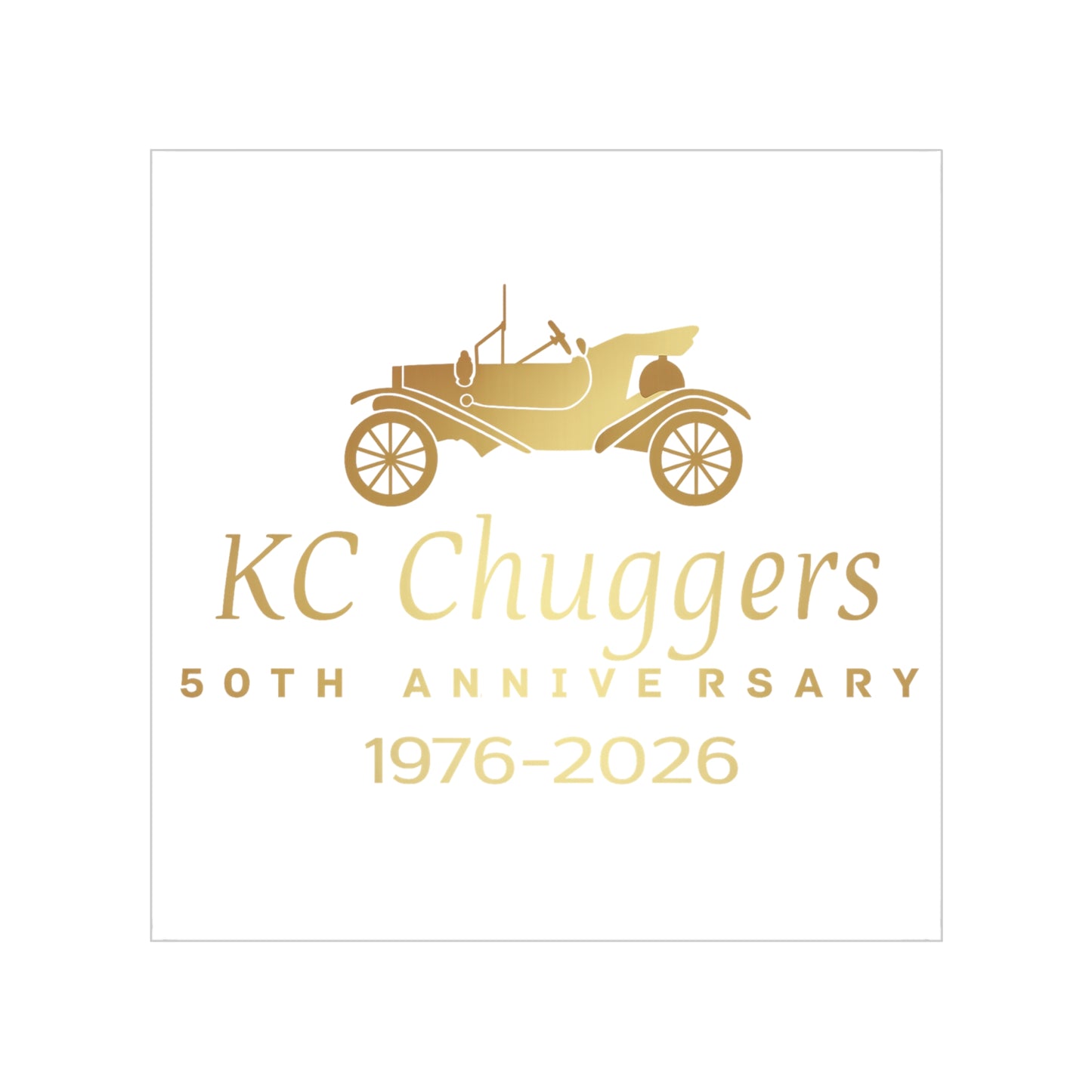 KC Chuggers 50th Anniversary Vintage Car Transparent Outdoor Sticker