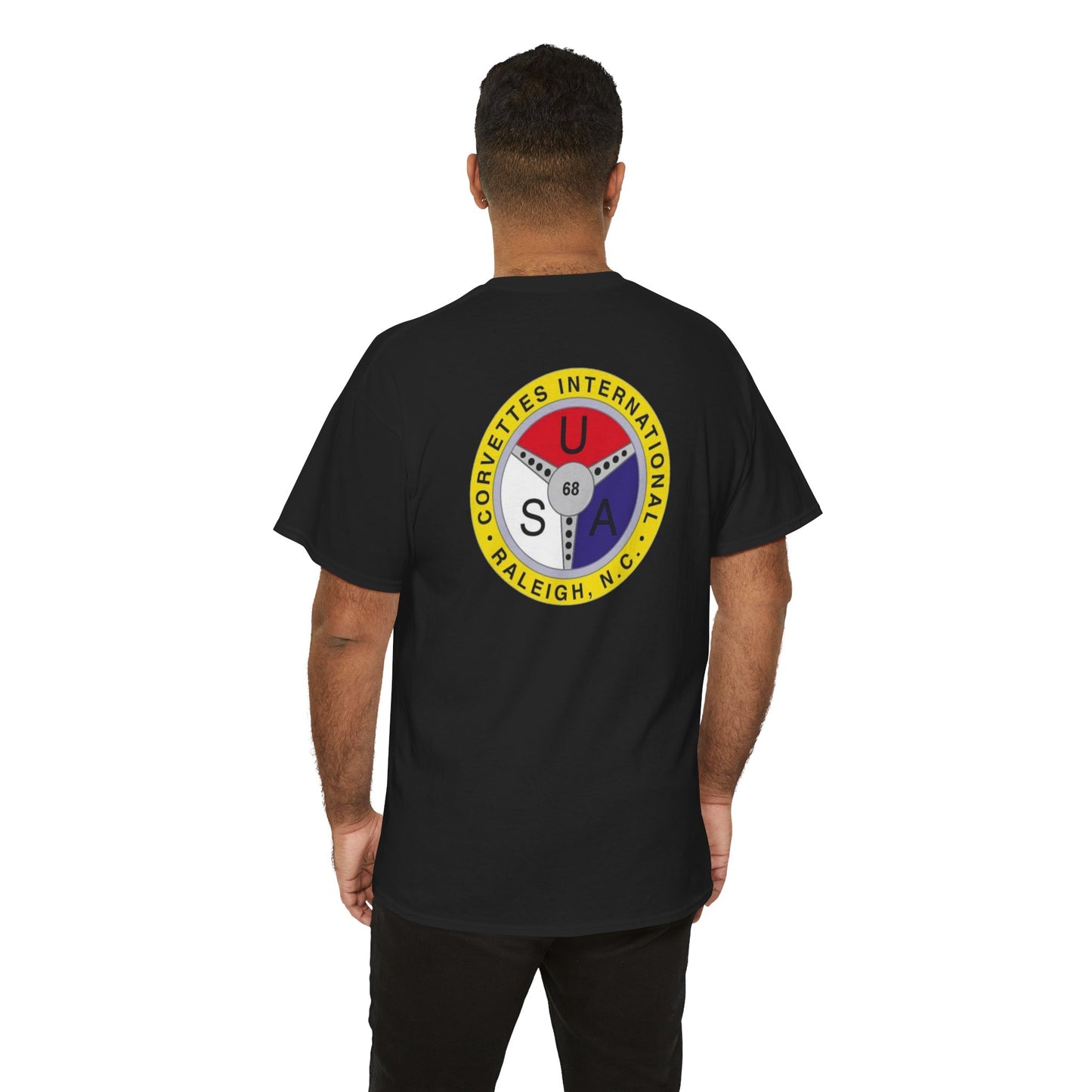 Cornettes International Raleigh Front and Back Logos — Unisex Heavy Cotton Tee