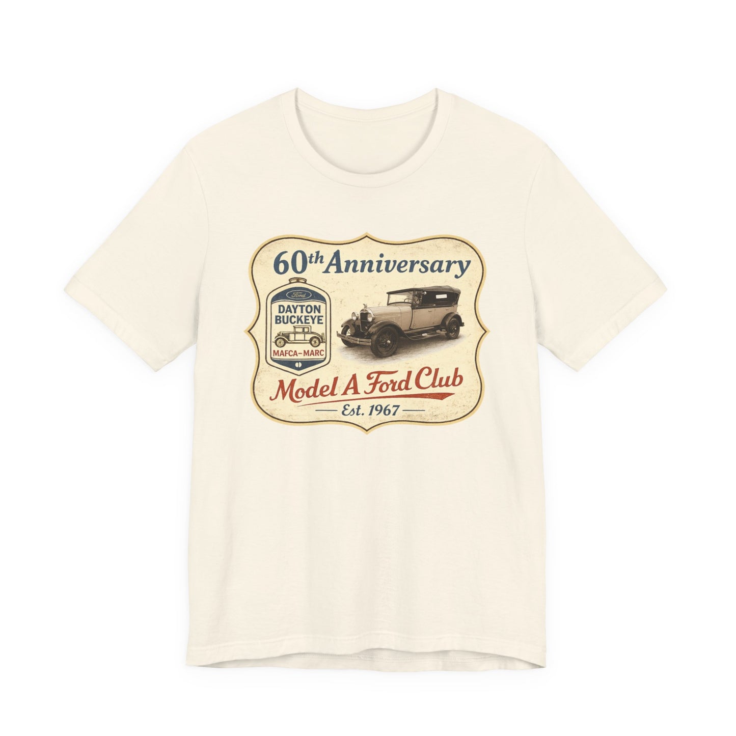 Dayton Buckeye Model A Ford Club 60th Anniversary Tee (JF) – Unisex Jersey Short Sleeve Tee