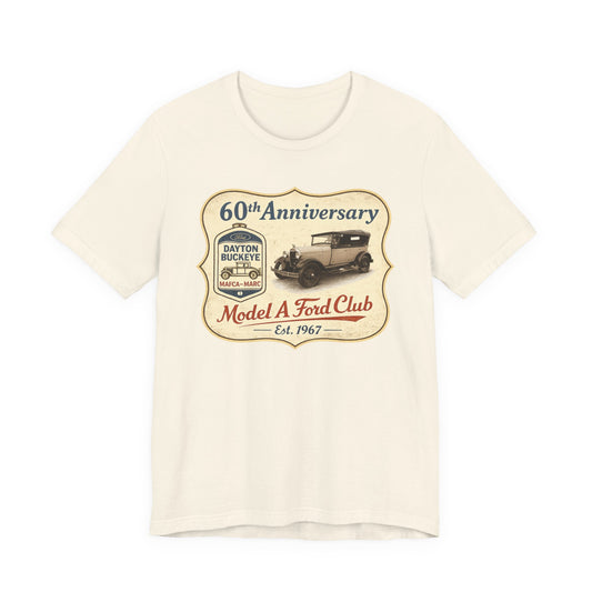 Dayton Buckeye Model A Ford Club 60th Anniversary Tee (JF) – Unisex Jersey Short Sleeve Tee