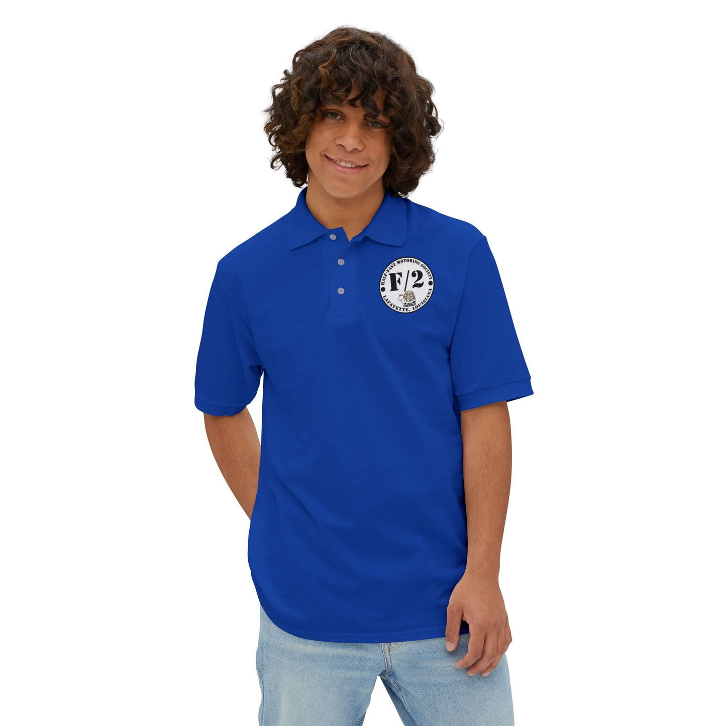 Half-Fast Motoring Society Men's Polo Shirt — Embroidered Golf & Workwear Short Sleeve