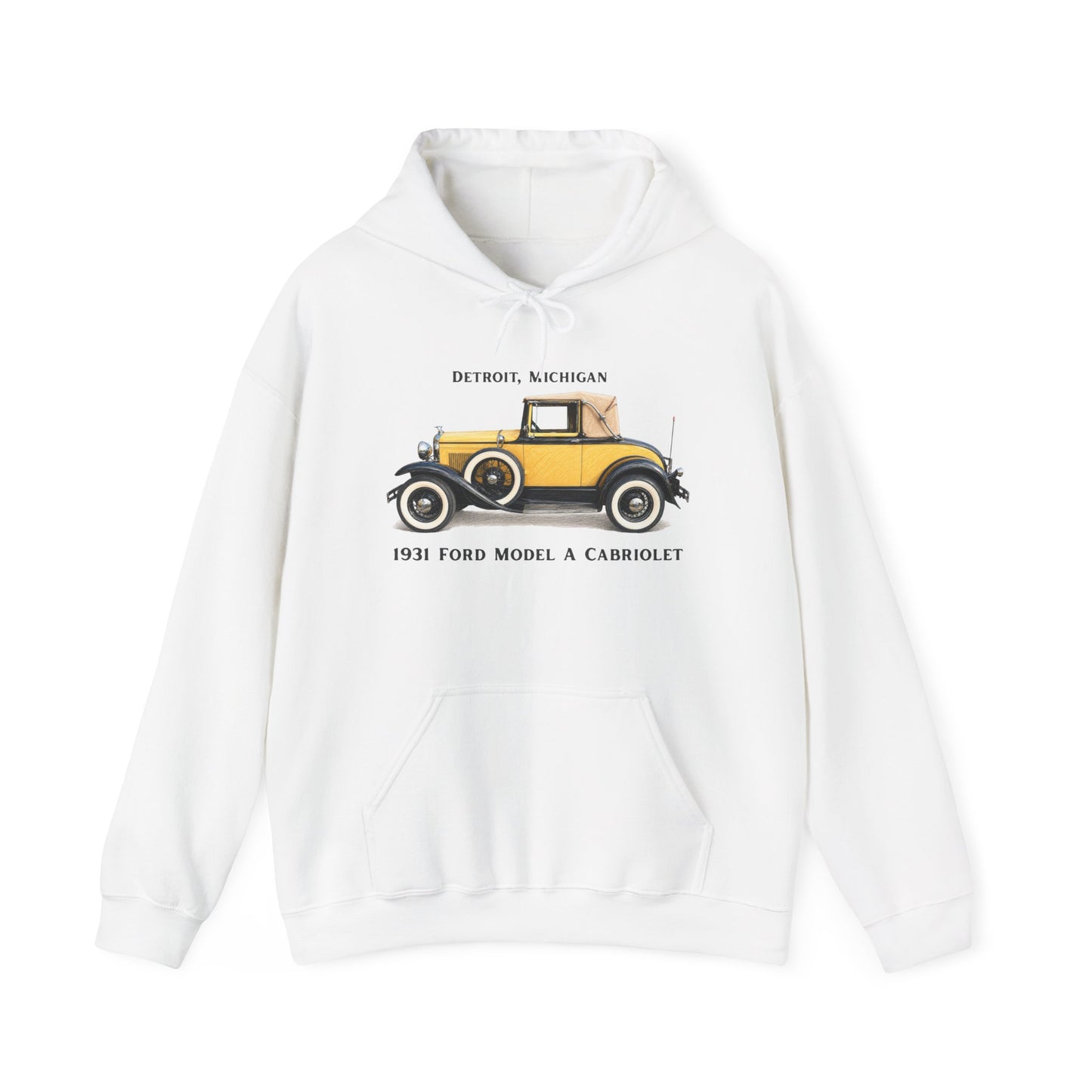 1931 Ford Model A Cabriolet Hoodie — Unisex Heavy Blend™ Hooded Sweatshirt (RP)