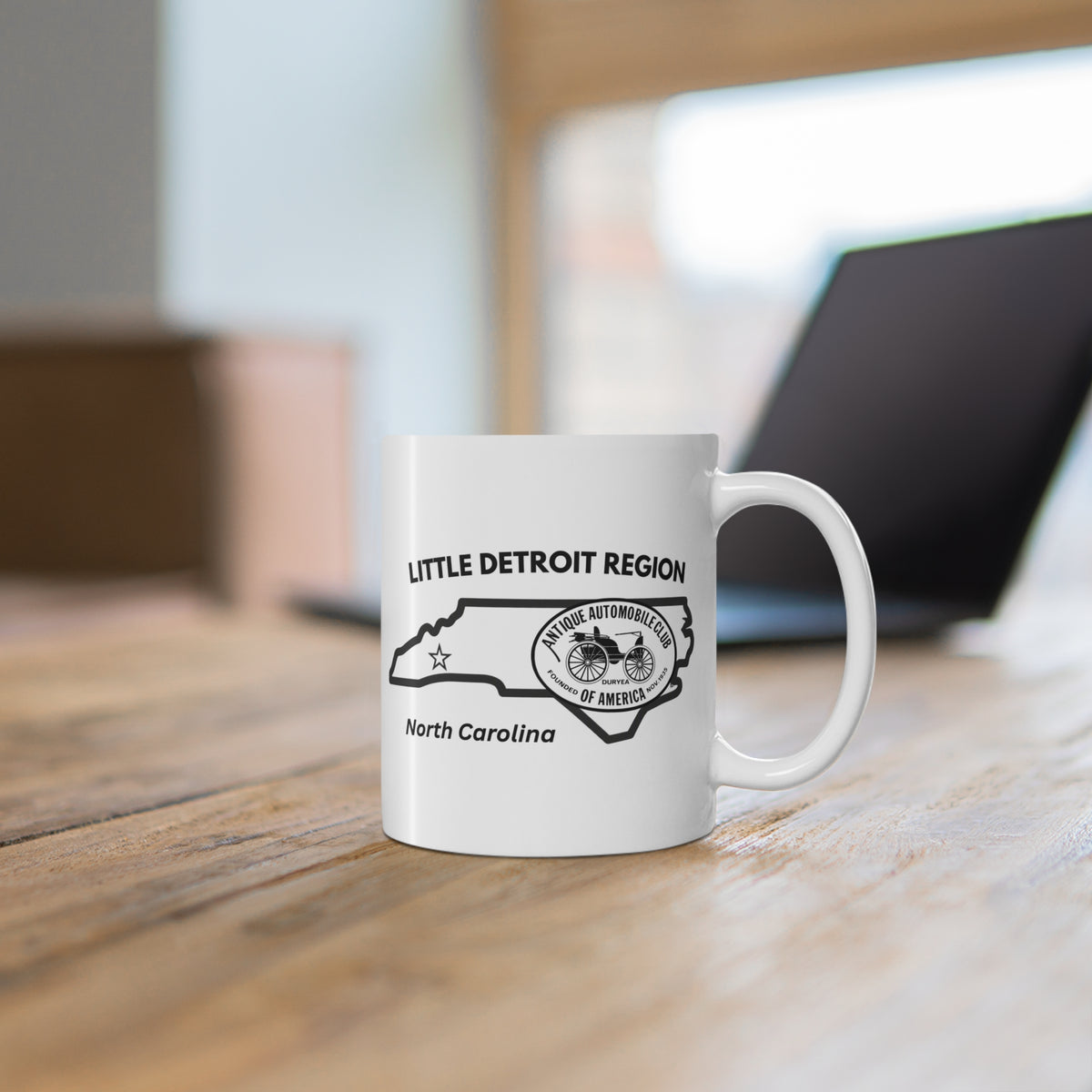 North Carolina Little Detroit Region Mug – Antique Automobile Club Logo 11oz