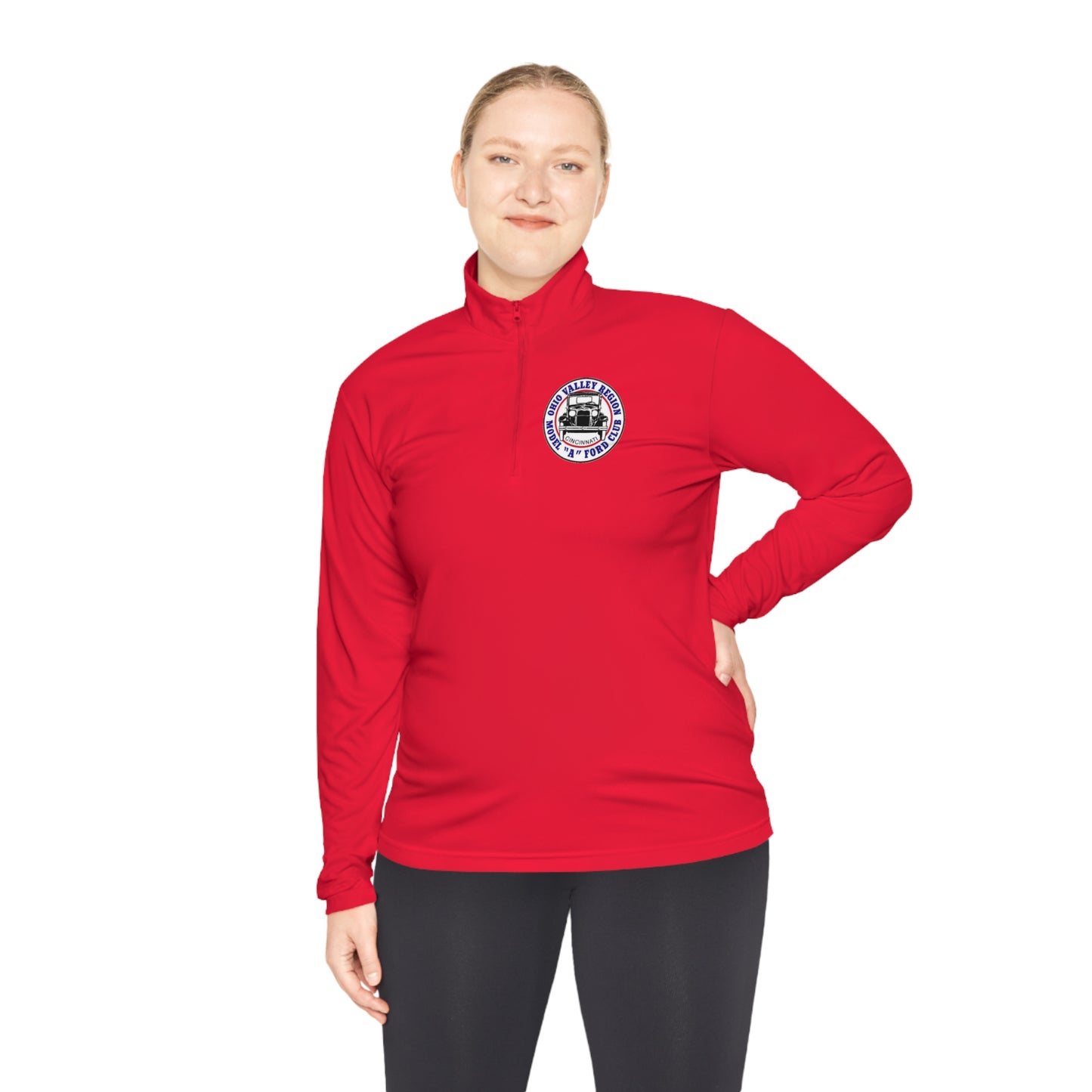 Ohio Valley Region Model A Ford Club (front and back logo) Unisex Quarter-Zip Pullover