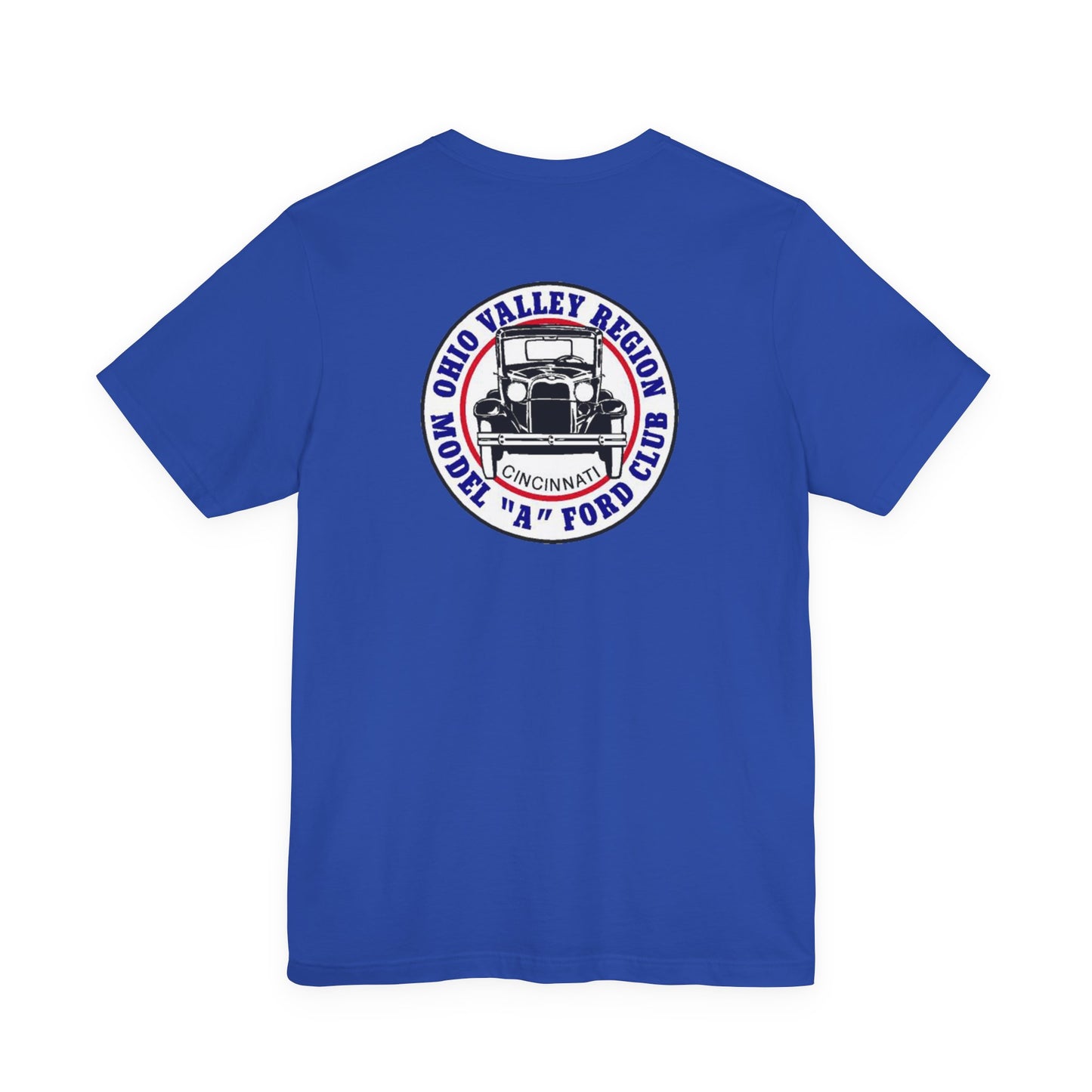 Ohio Valley Region Model A Ford Club (front and back logo) Unisex Jersey Short Sleeve Tee