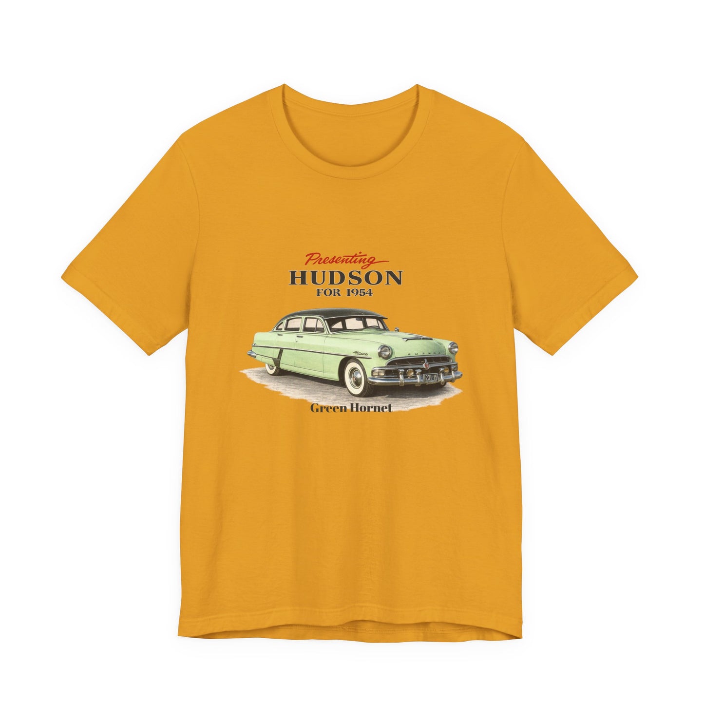1954 Hudson Hornet Vintage Car Tee — Green Classic Automobile Graphic T-Shirt (RonR)