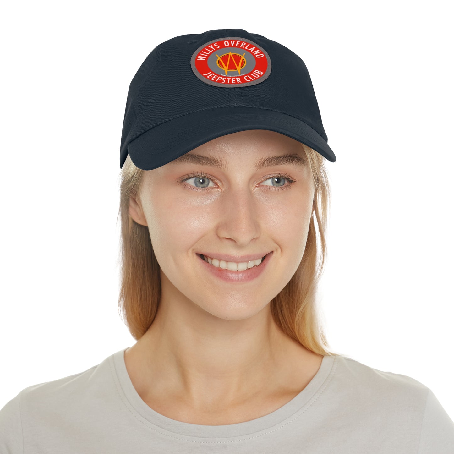 Willys Overland Jeepster Club Leather Patch Printed Dad Hat
