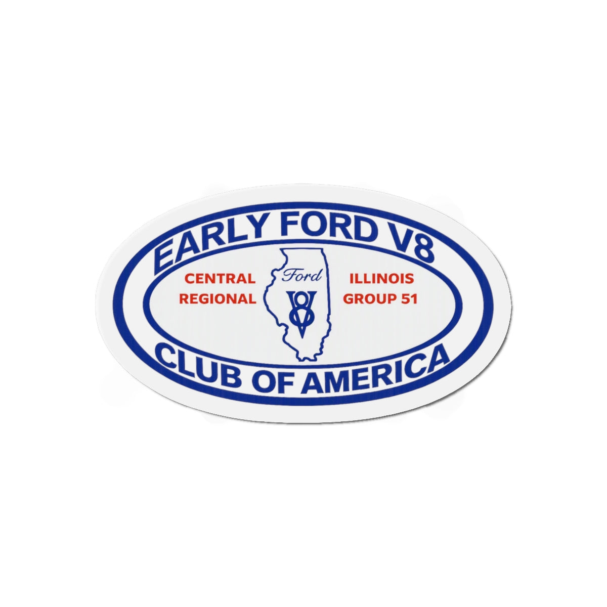 Central Illinois Early Ford V8 Oval Die-Cut Magnet