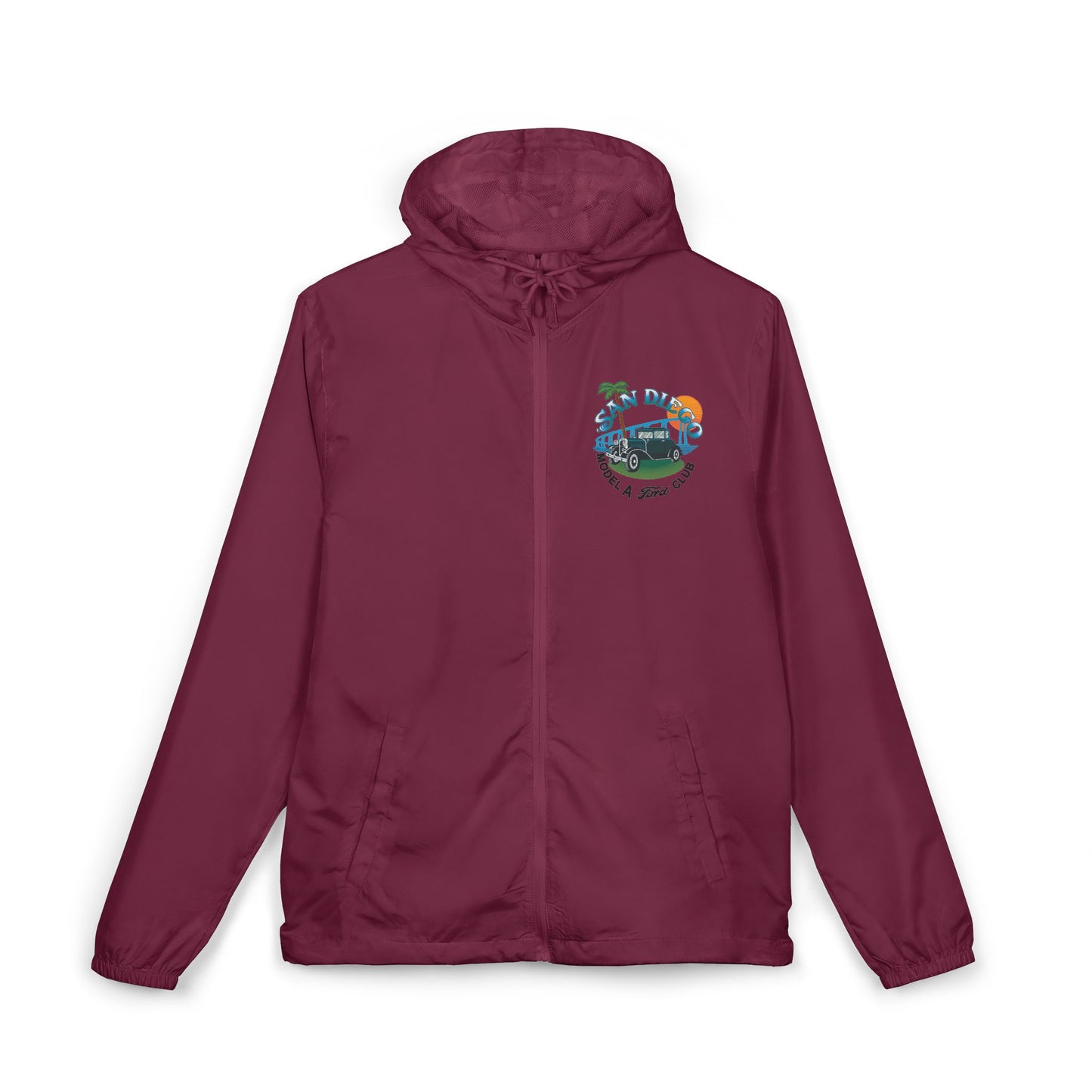 San Diego Model A Ford Club Windbreaker Jacket — Front and Back Logos
