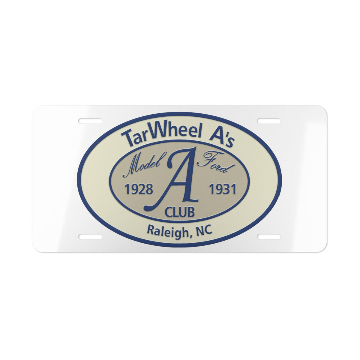 TarWheel A's Raleigh NC License Plate - Vintage Model A Club Vanity Plate