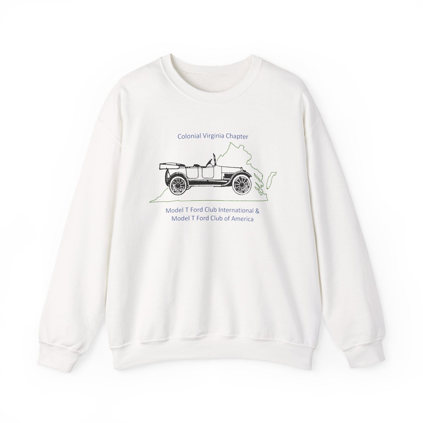 Colonial Virginia Chapter Crewneck Sweatshirt — Classic Car Club Design