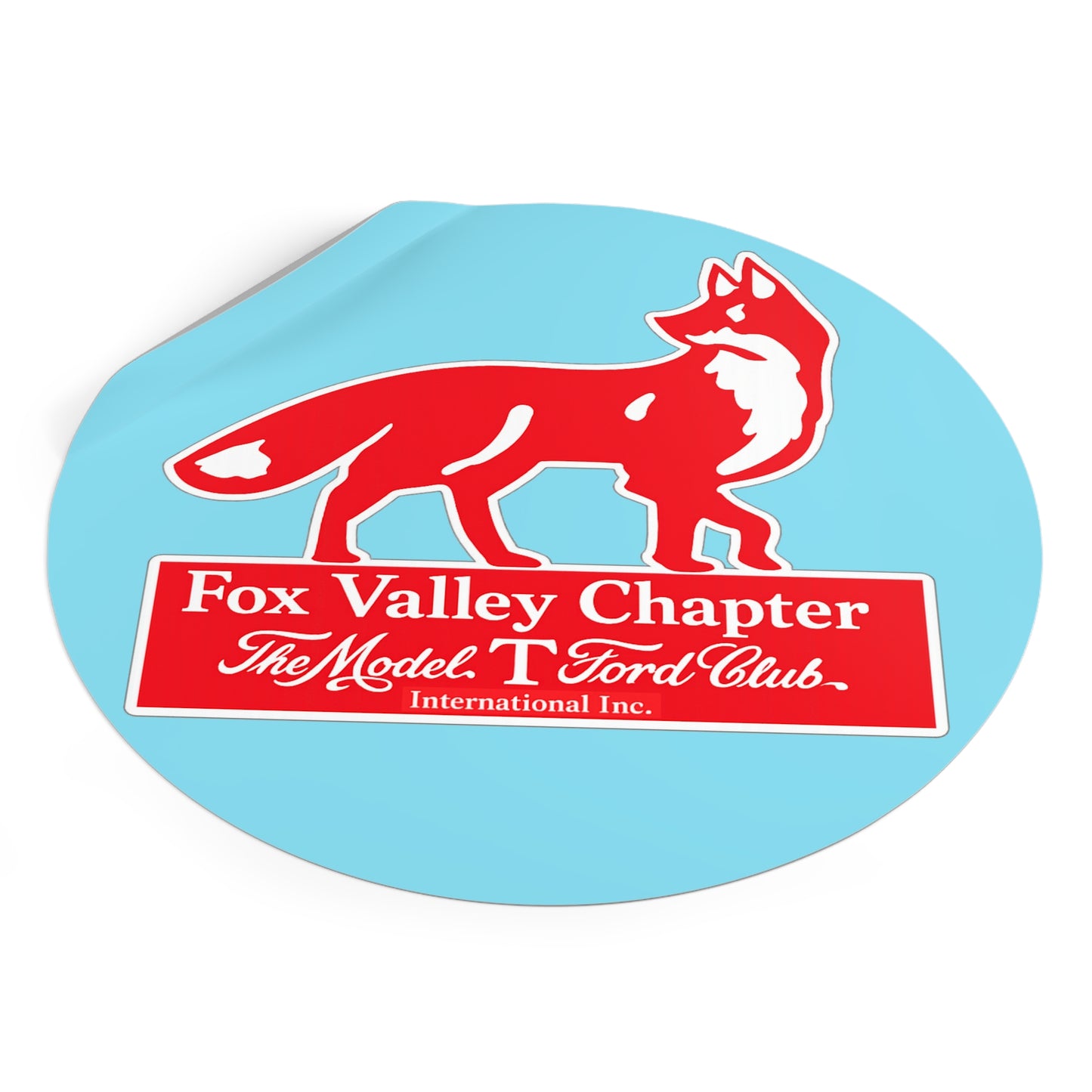 Fox Valley Chapter Model T Ford Club Round Vinyl Sticker — The Model T Ford Club Logo