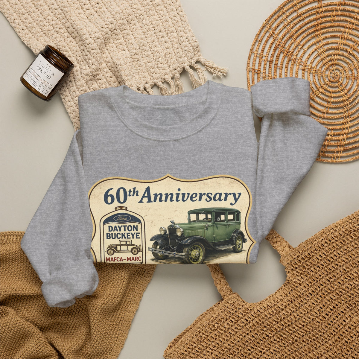 Dayton Buckeye Model A Ford Club 60th Anniversary Unisex Heavy Blend™ Crewneck Sweatshirt Gildan (SSG)