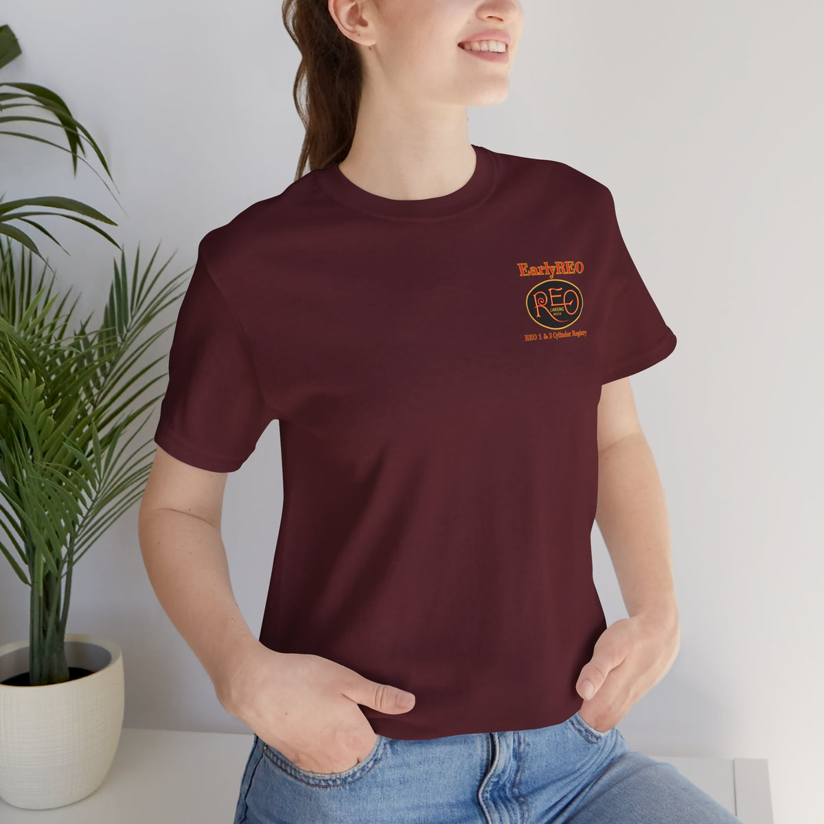 REO Lansing Michigan Mountain Climbers Tee — Unisex Soft Short Sleeve Tee