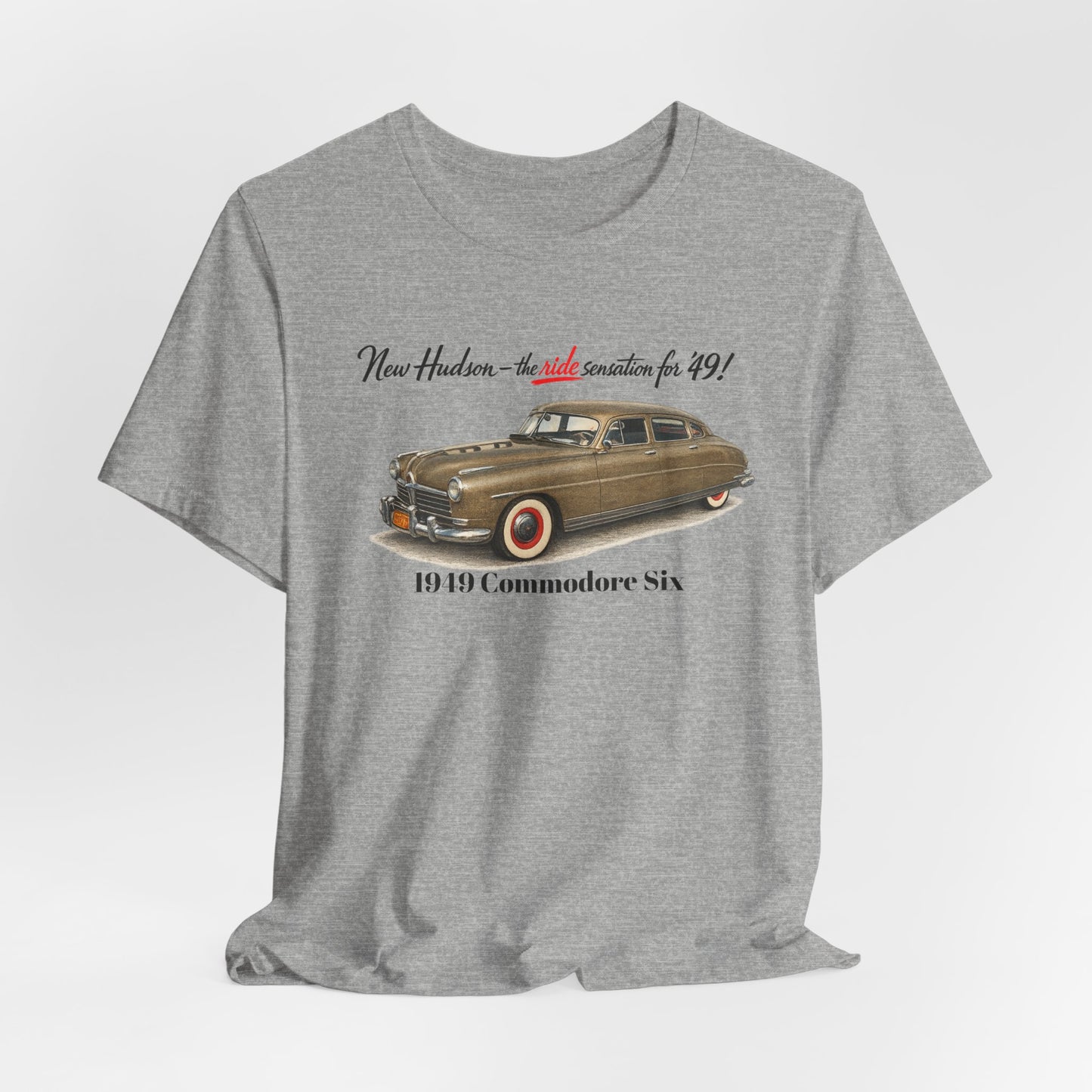 1949 Hudson Commodore Six Vintage Car T-Shirt — Unisex Jersey Short Sleeve Tee (DT)
