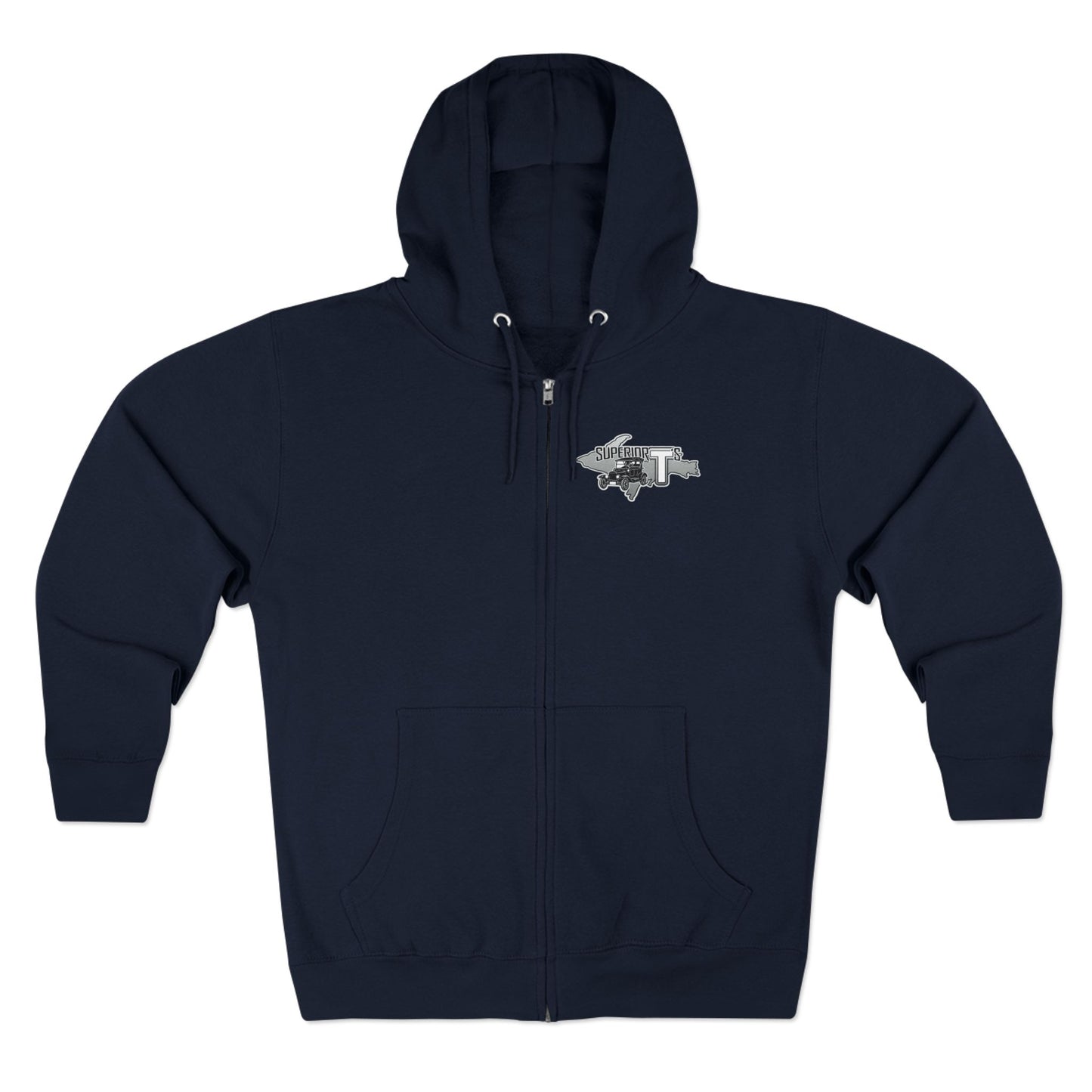 Superior T's Zip Hoodie — Front and back logos