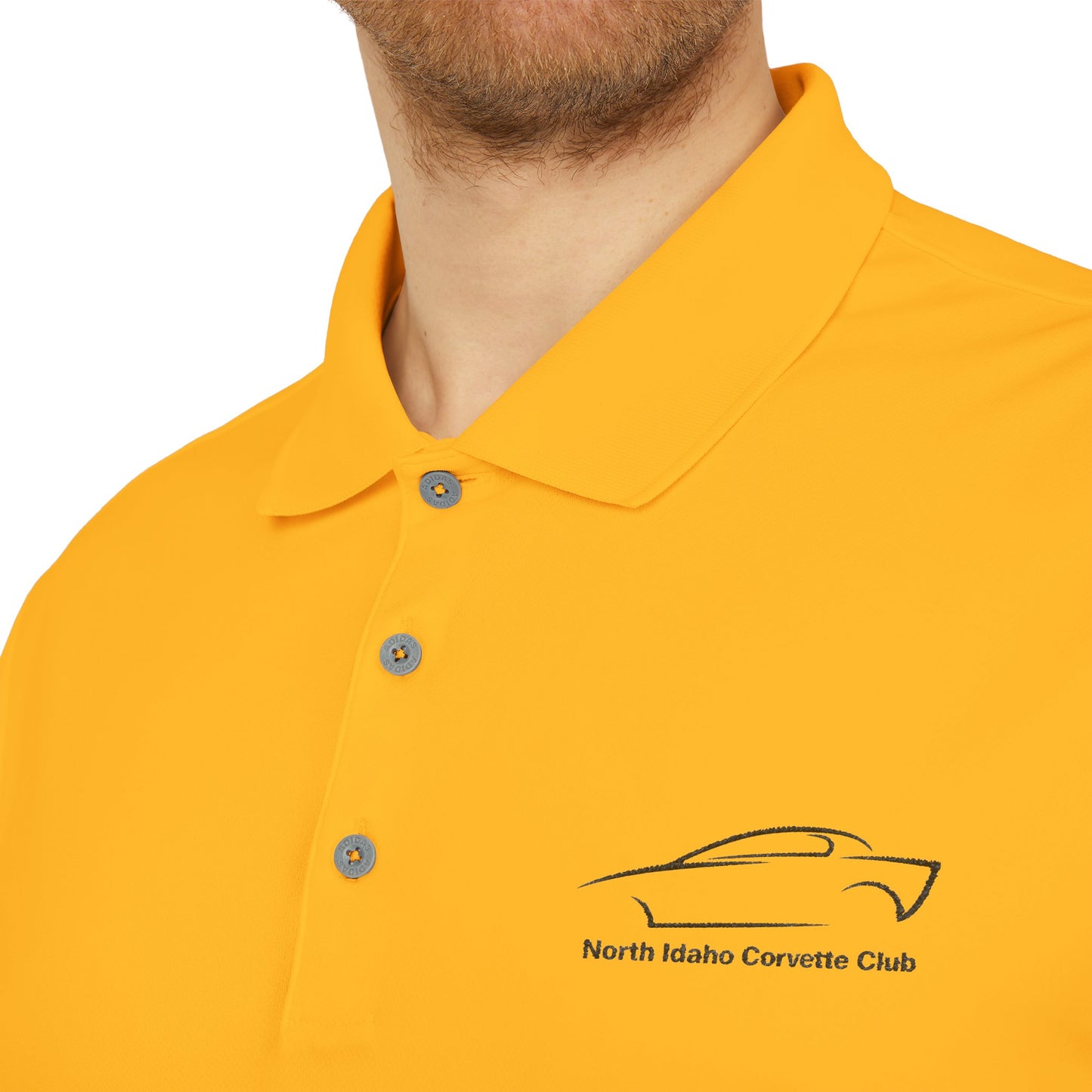 North Idaho Corvette Club Black Embroidered Polo — adidas Unisex Performance Polo