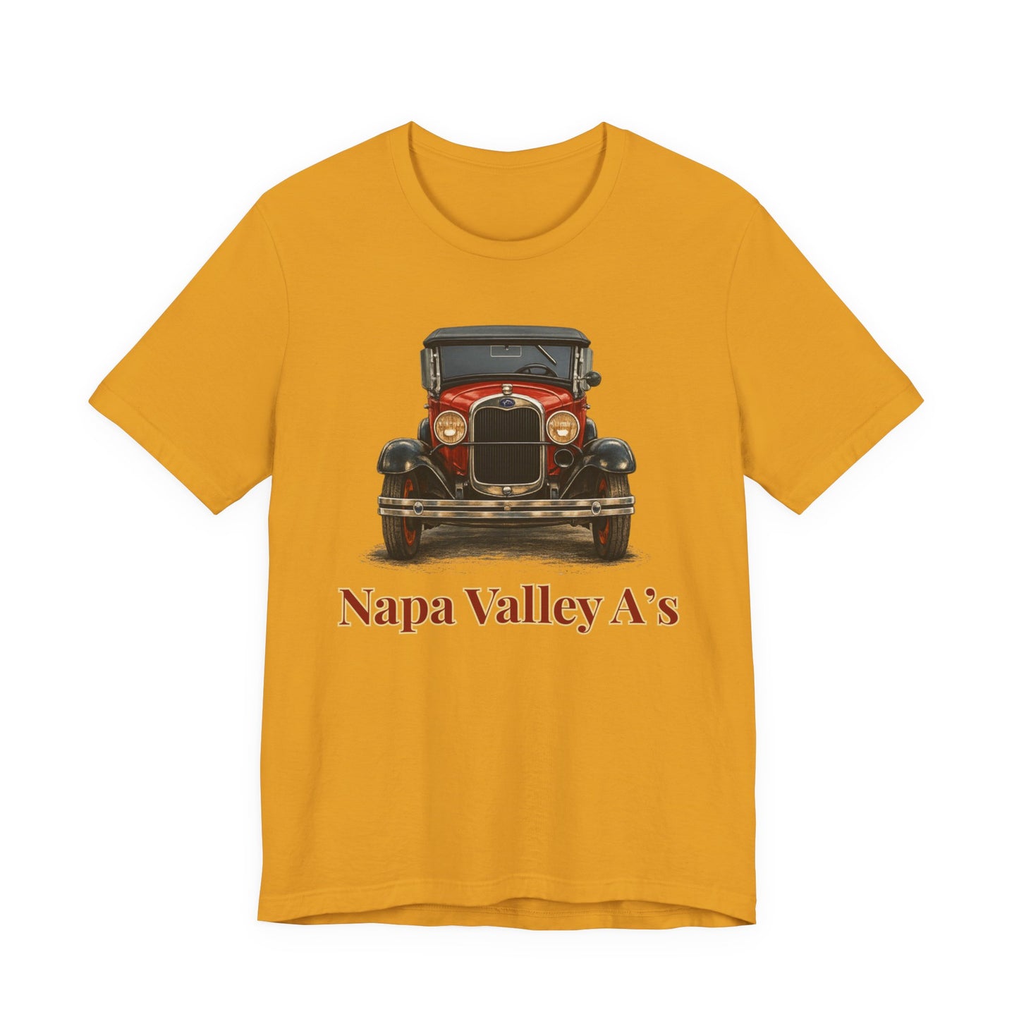 Napa Valley A's Red Vintage Car T-Shirt — Napa Valley A's Classic Automobile Tee