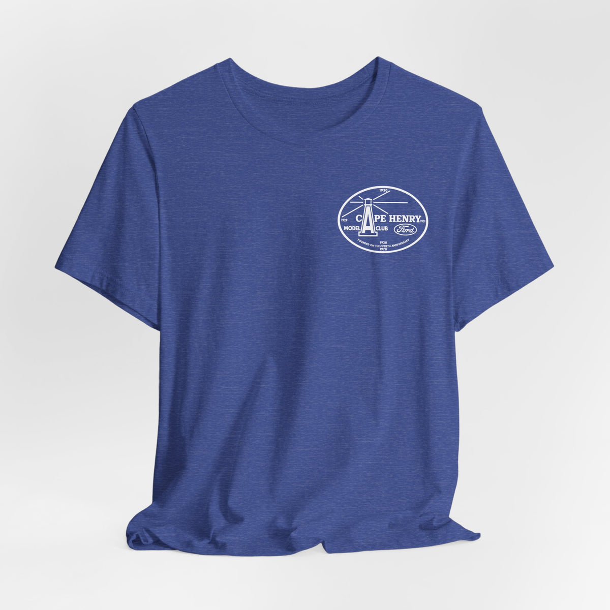 Cape Henry Model A Club Unisex Soft Short Sleeve Tee - Front and Back Logos