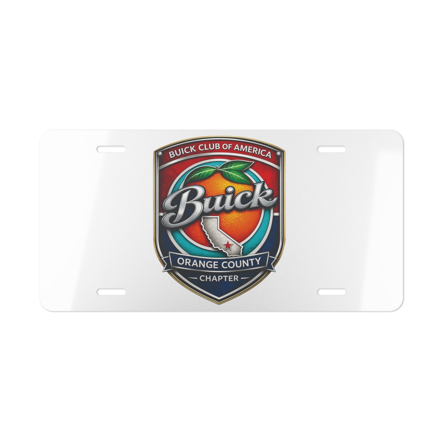 Buick Club of America Orange County Vanity Plate - Aluminum License Plate