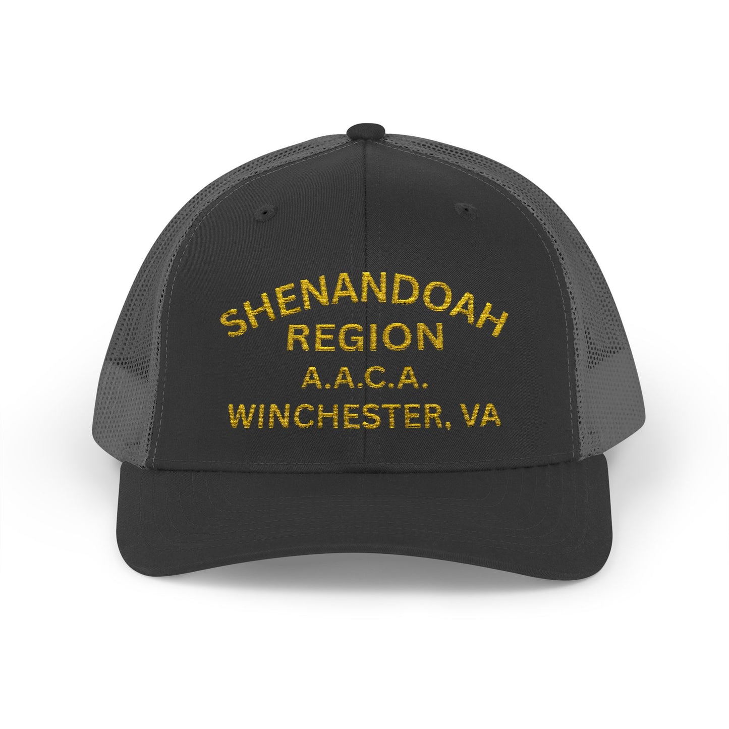 Shenandoah Region Embroidered Trucker Cap — "Shenandoah Region A.A.C.A. Winchester, VA" Mesh Snapback