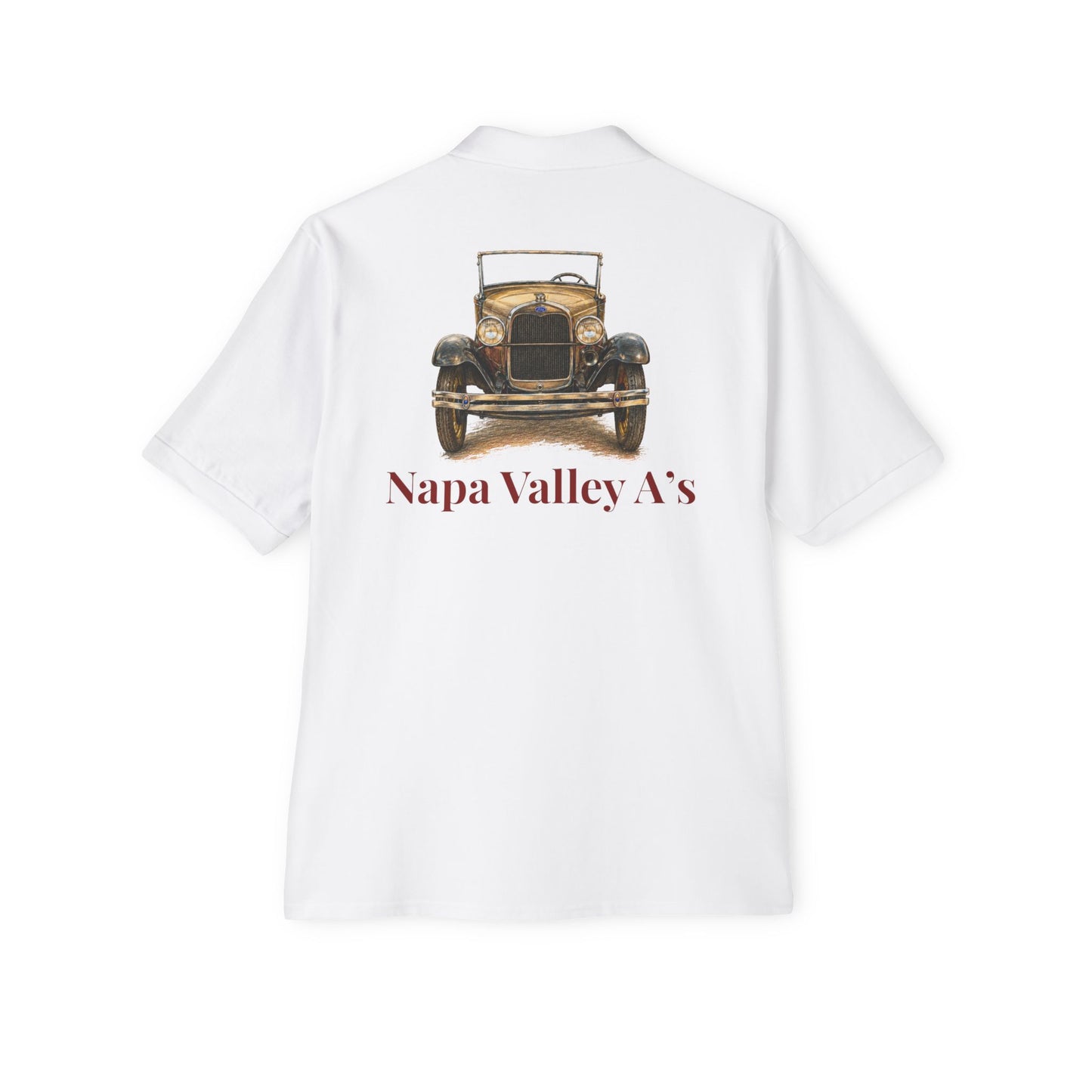 Napa Valley A's Classic Cotton Polo - Small Chest Logo and Large Back Logo