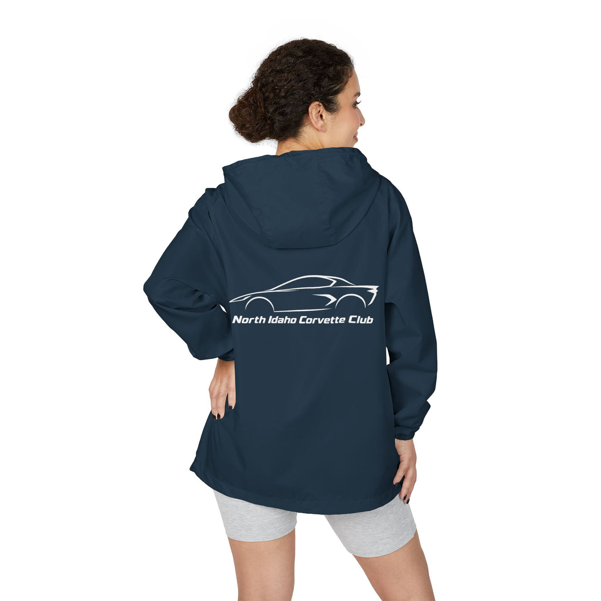 North Idaho Corvette Club Jacket — Unisex Full-Zip Windbreaker Jacket with Front and Back Logos