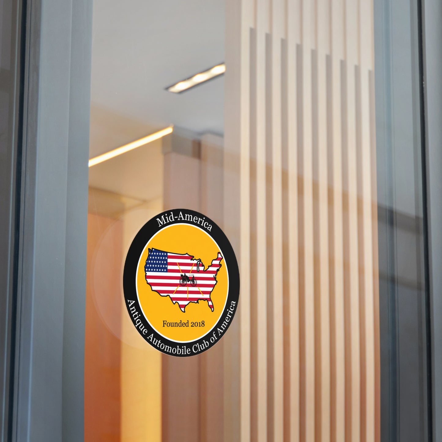 Mid-America Region AACA Round Vinyl Sticker — Great for Windshields