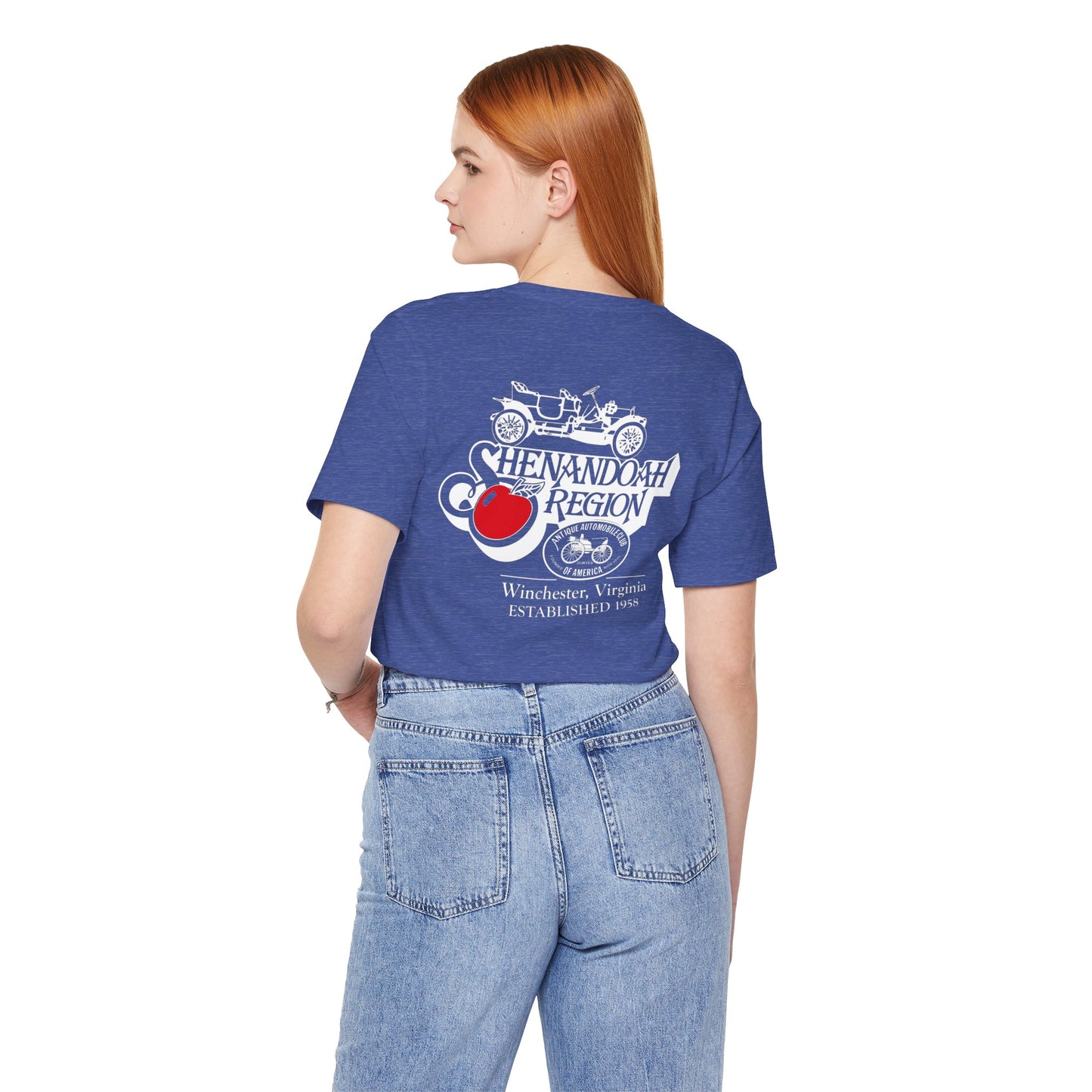 Shenandoah Region AACA Tee — Small AACA Front Logo and Large Shenandoah Region AACA Back Logo