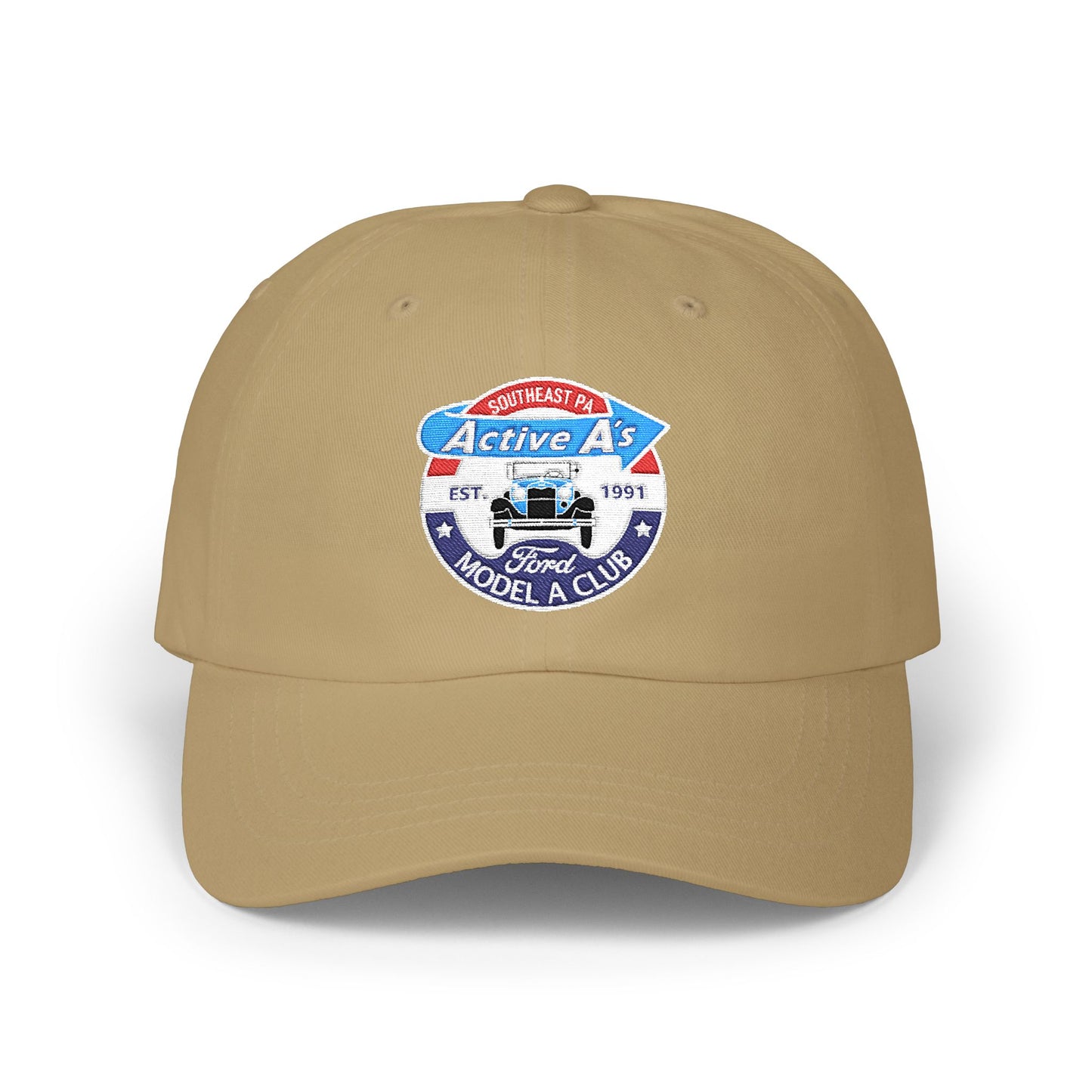 Ford Model A Club Distressed Logo Dad Cap (Embroidered) — Classic Vintage Car Hat