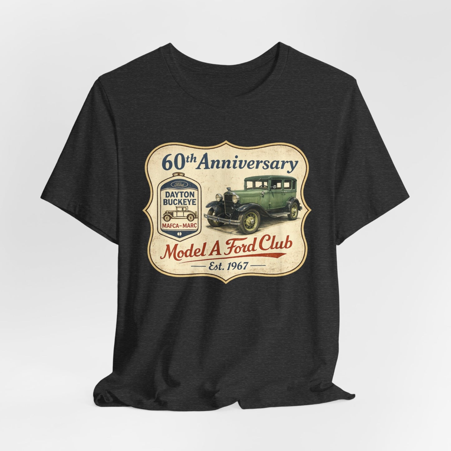 Dayton Buckeye Model A Ford Club 60th Anniversary Tee (SSG) - Vintage Classic Car Shirt