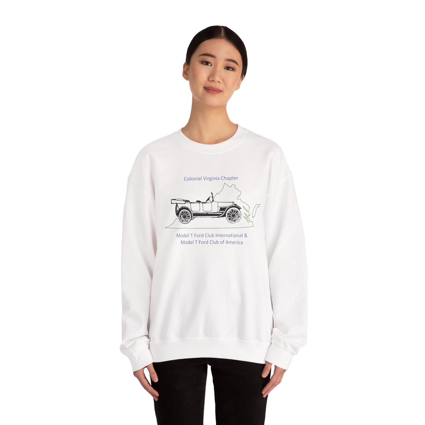 Colonial Virginia Chapter Crewneck Sweatshirt — Classic Car Club Design