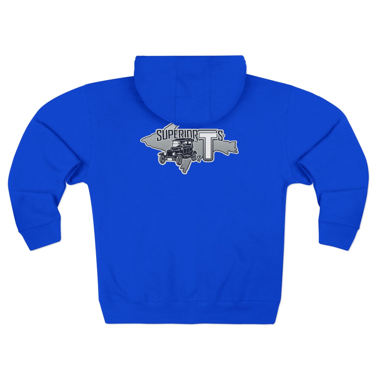 Superior T's Zip Hoodie — Front and back logos