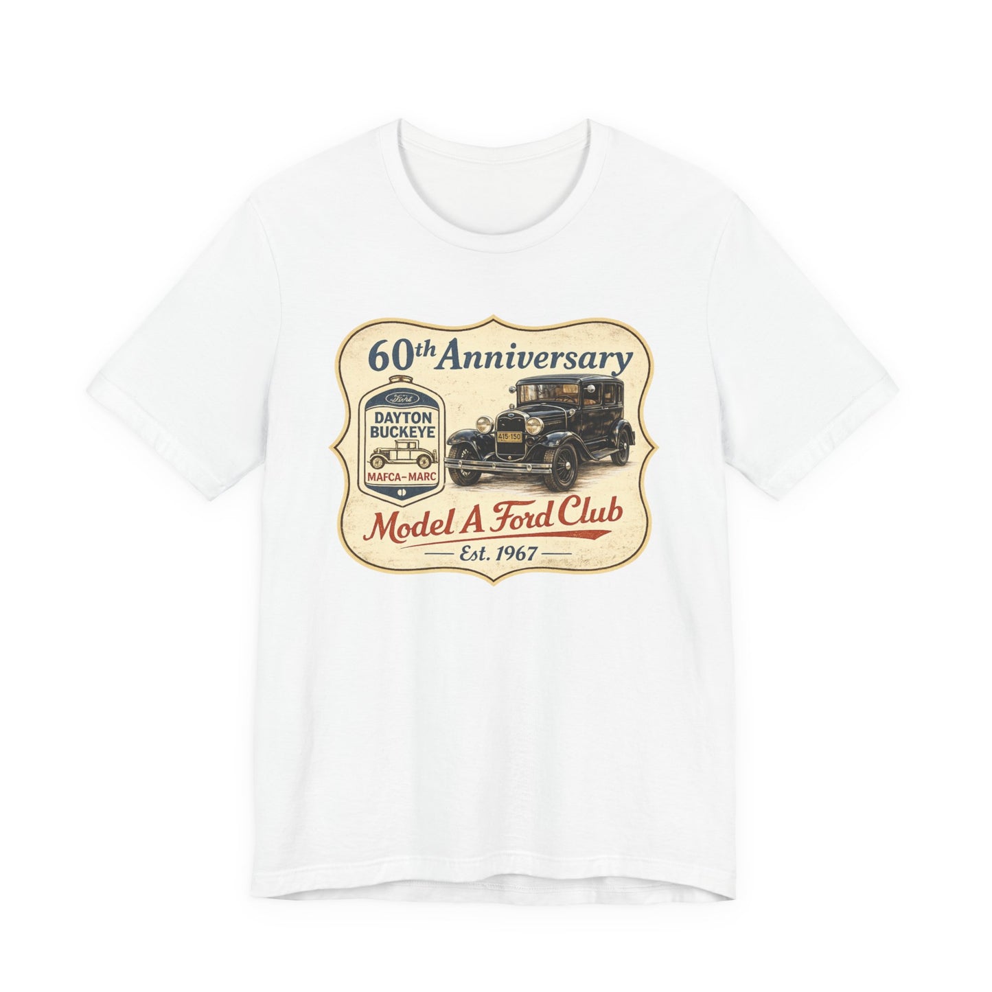 Dayton Buckeye Model A Ford Club 60th Anniversary Tee (JA) - Vintage Classic Car Shirt