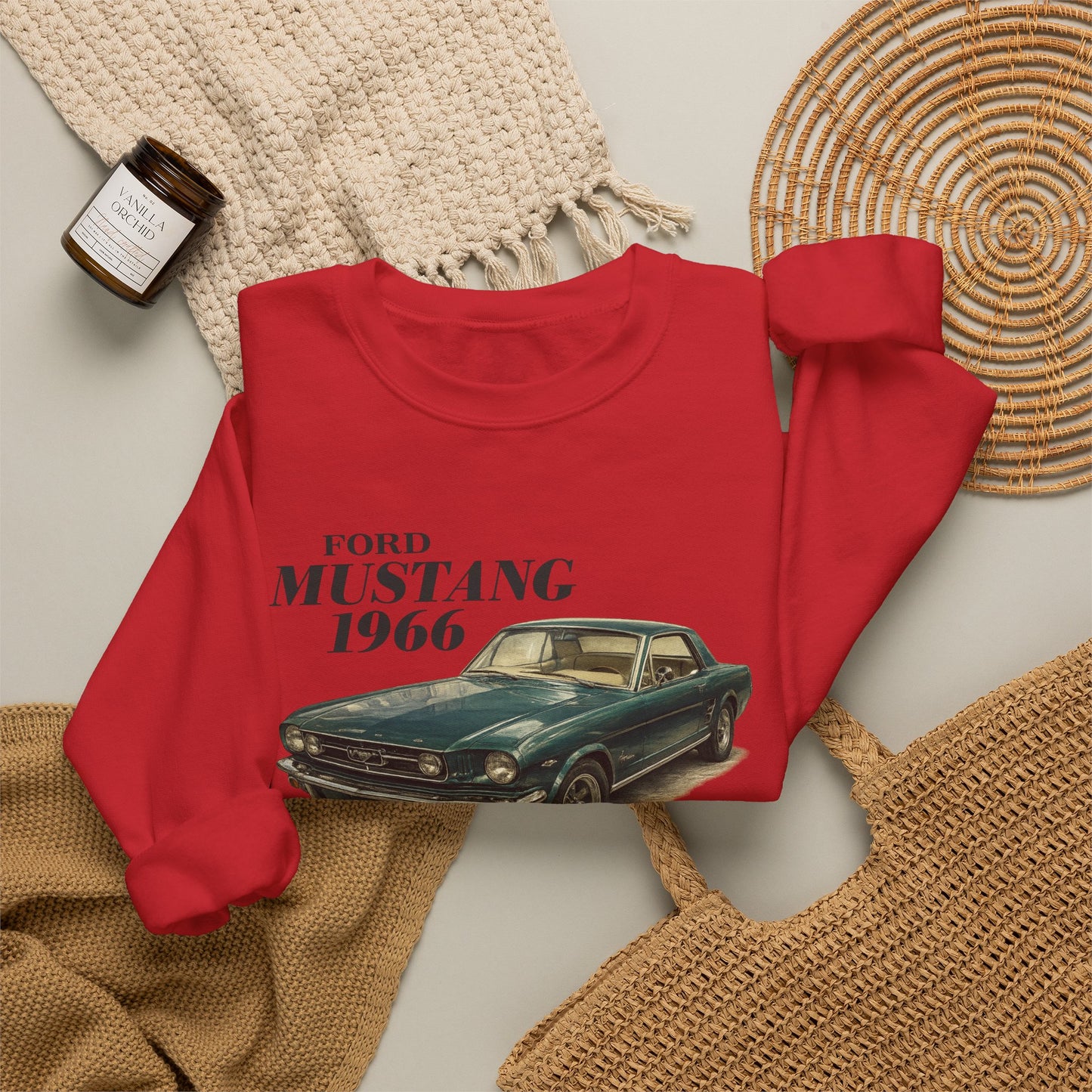 1966 Ford Mustang Sweatshirt — Vintage Classic Car Crewneck (Rick C)