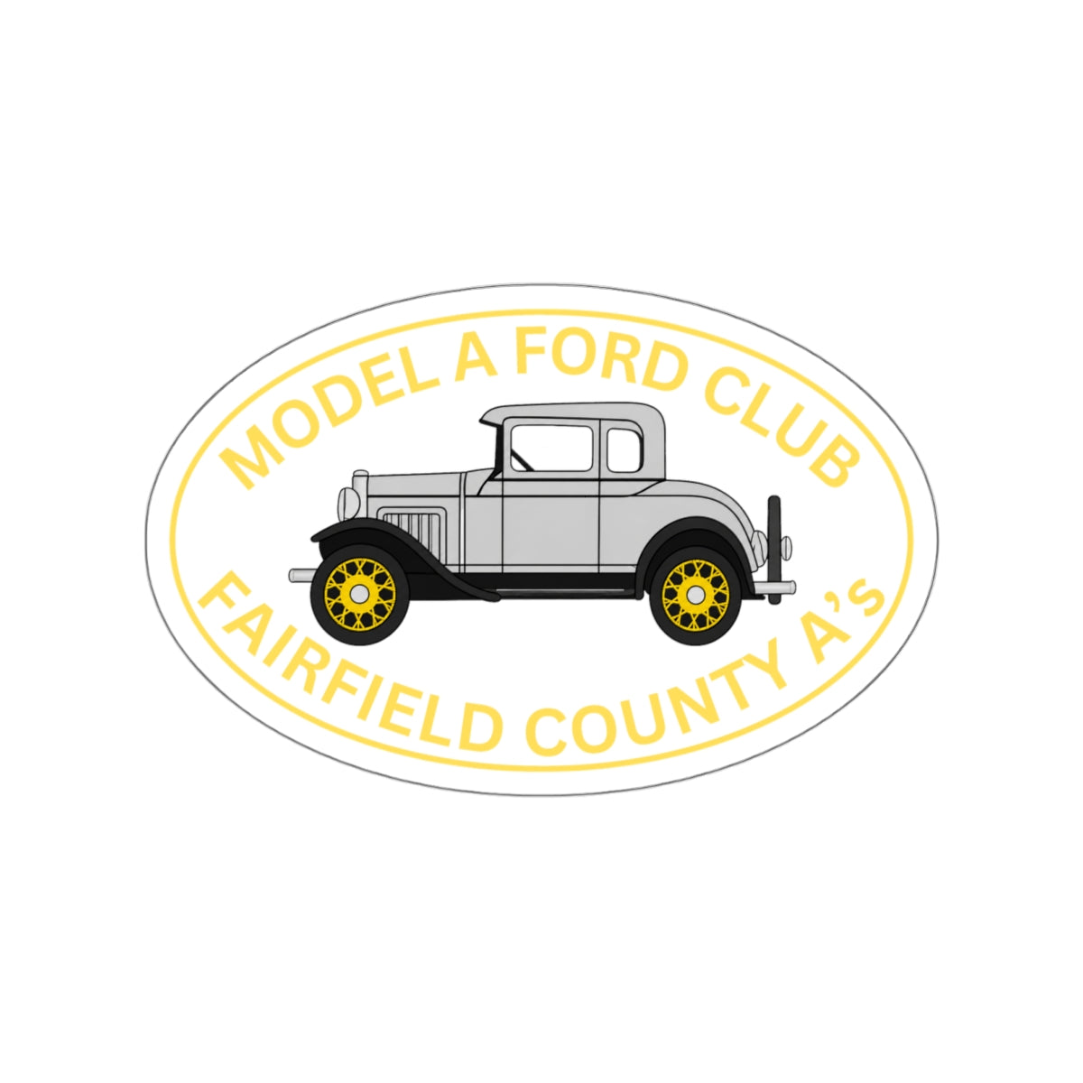 Fairfield County A's Model A Ford Club Die-Cut Sticker — Fairfield County A’s Vintage Car Decal