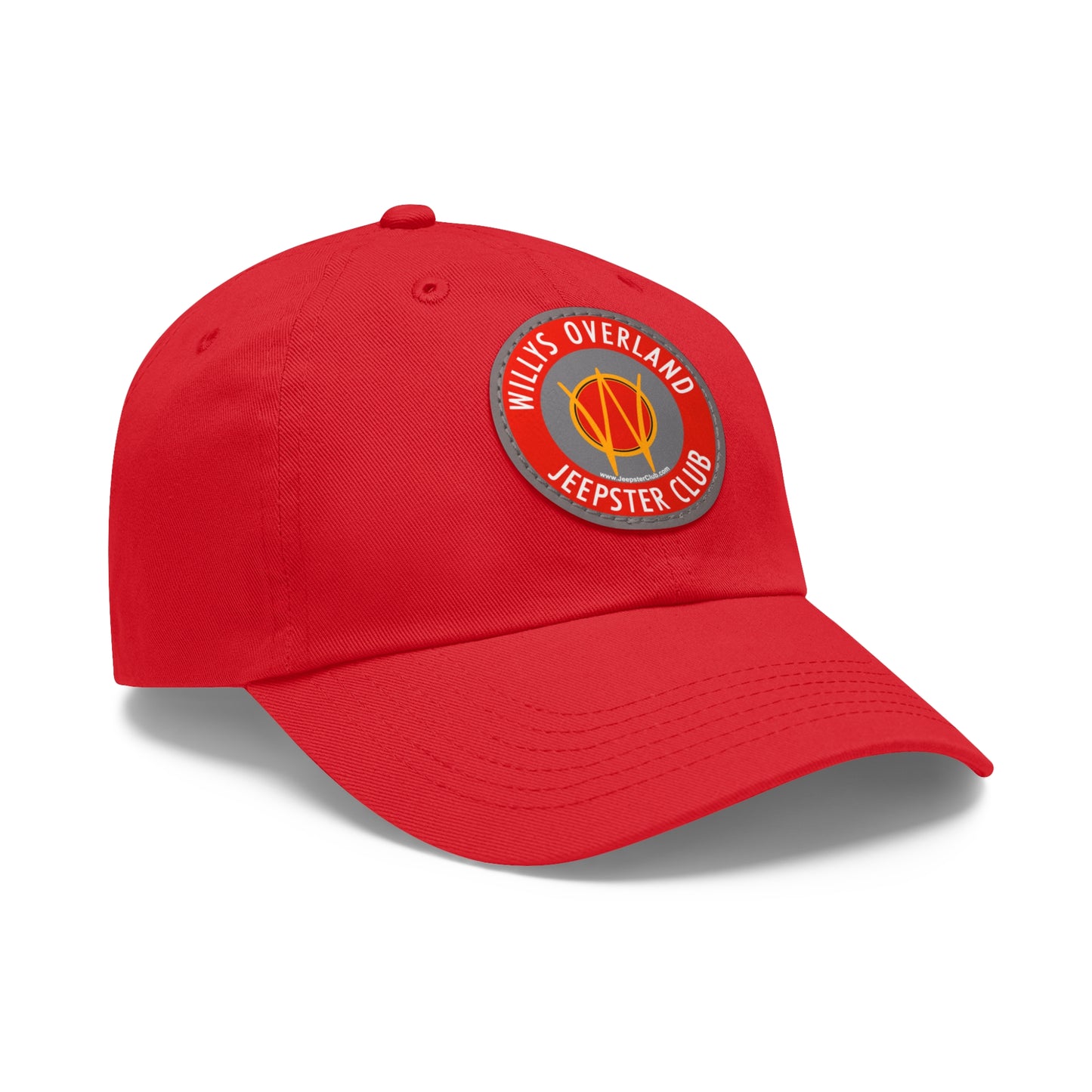 Willys Overland Jeepster Club Leather Patch Printed Dad Hat