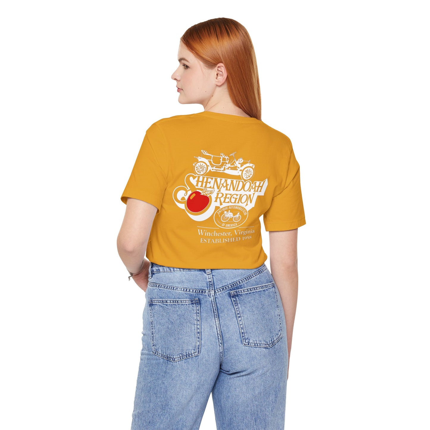 Shenandoah Region AACA Tee — Small AACA Front Logo and Large Shenandoah Region AACA Back Logo