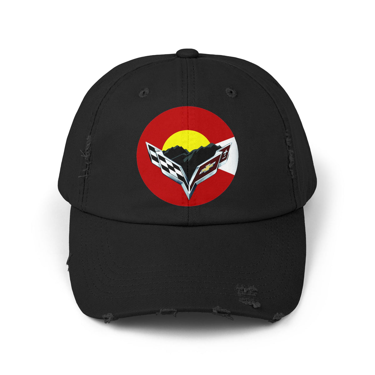 Central Colorado Corvette Club Distressed Cap — Direct to Film Printed